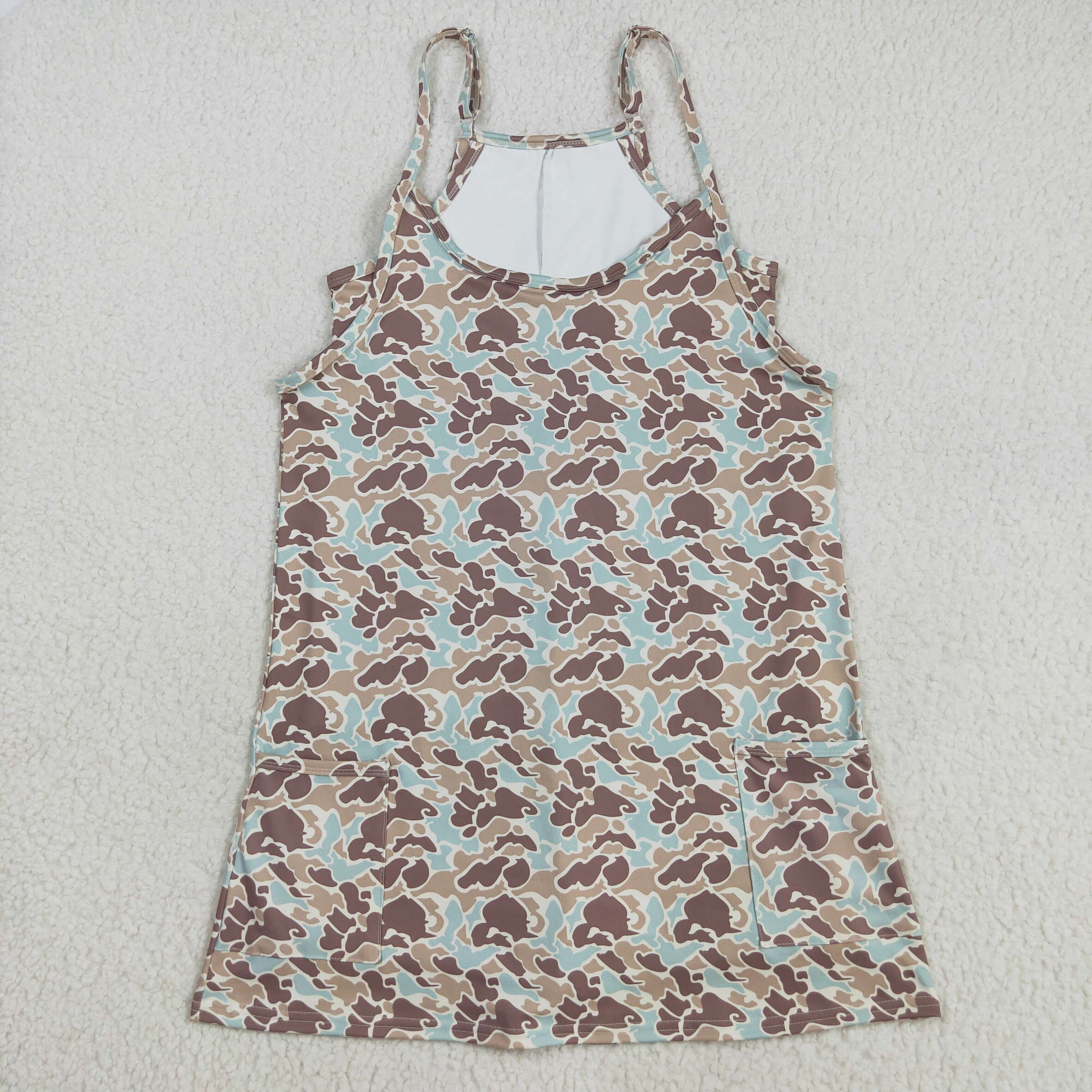 GSD2734 RTS adult clothes camo adult women summer dress atheletic dress