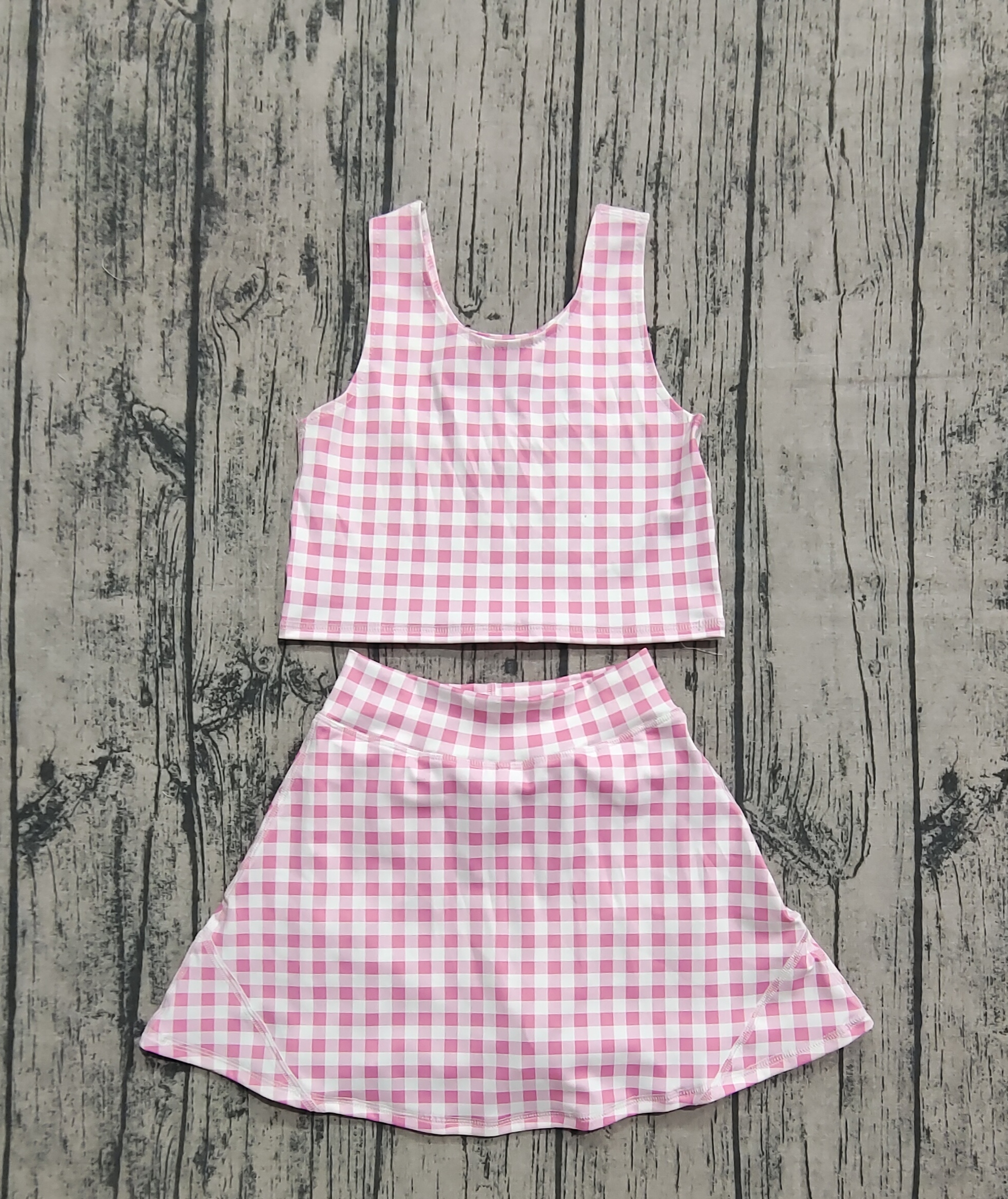 GSD0992 RTS baby girl clothes pink gingham swimsuit toddler girl summer outfitsreal pic 2025.7.26 