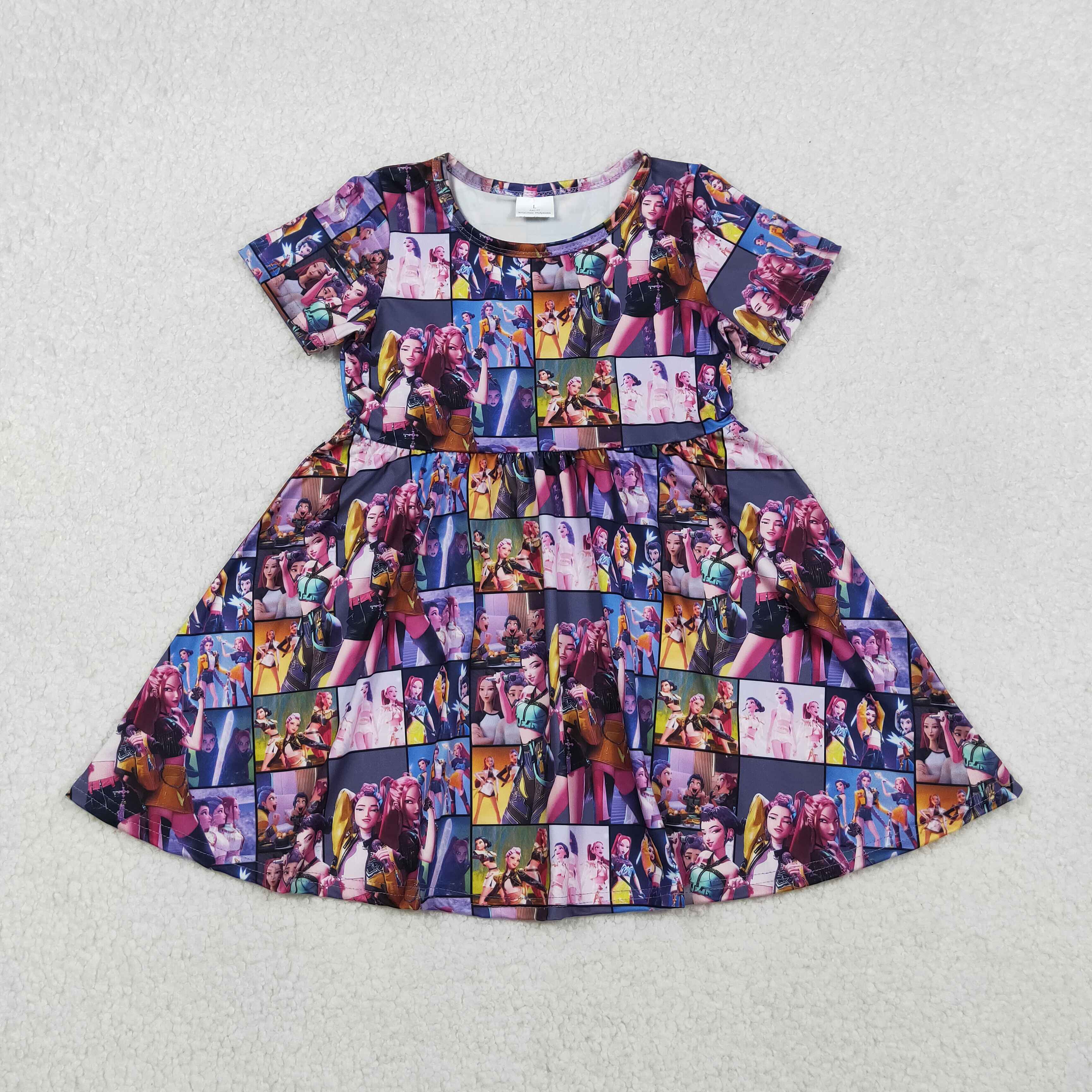 GSD2918 RTS toddler girl clothes kpop girl summer dress twirl dress