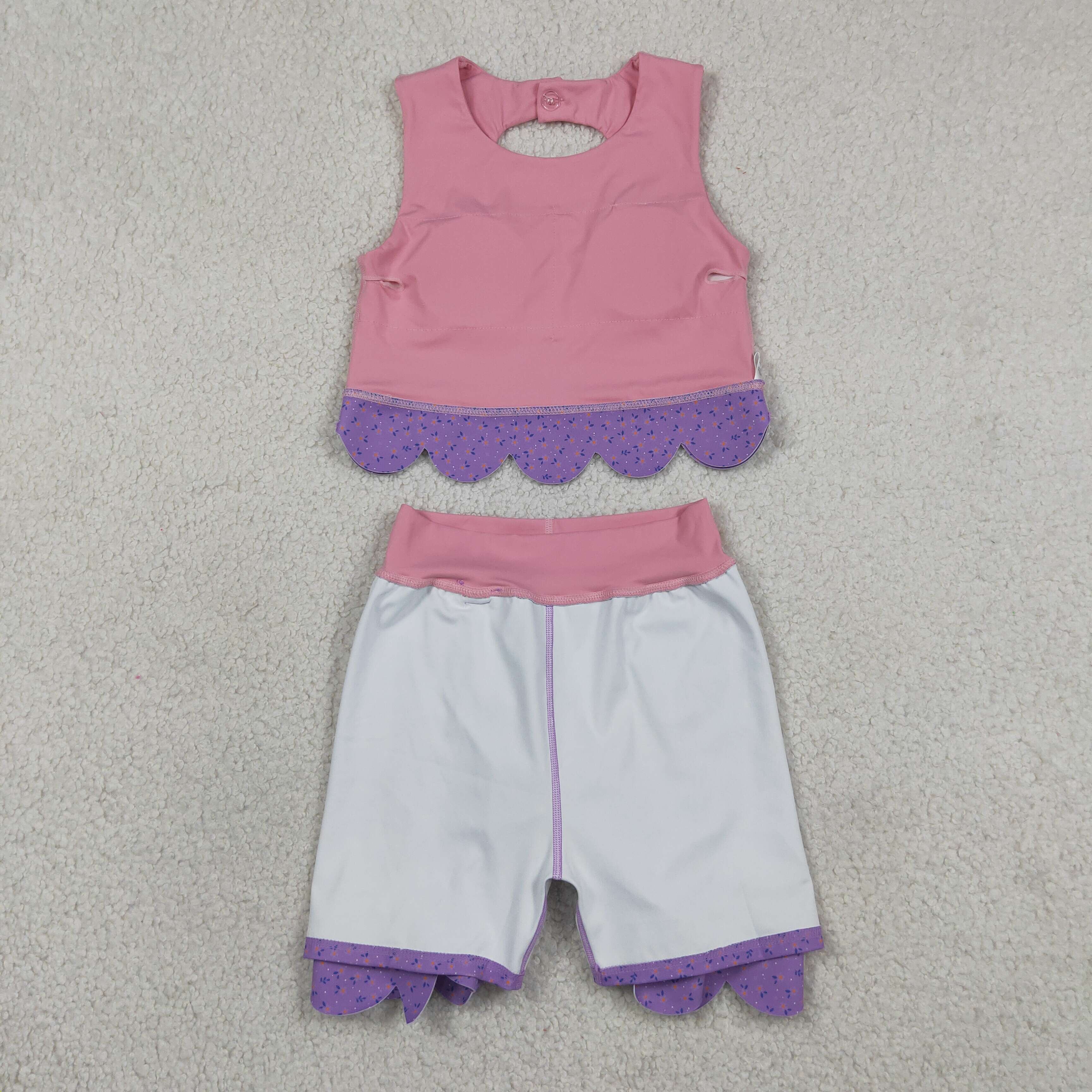 GSD3319 RTS toddler girl clothes pink bows girl yoga summer skirt set sports clothing outfit