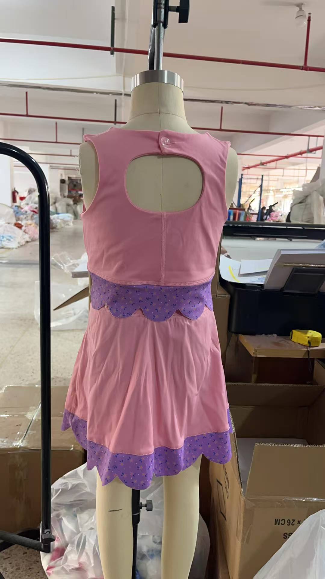 GSD3319 pre-order  toddler girl clothes pink print girl yoga summer skirt set-real pic 2026.1.9