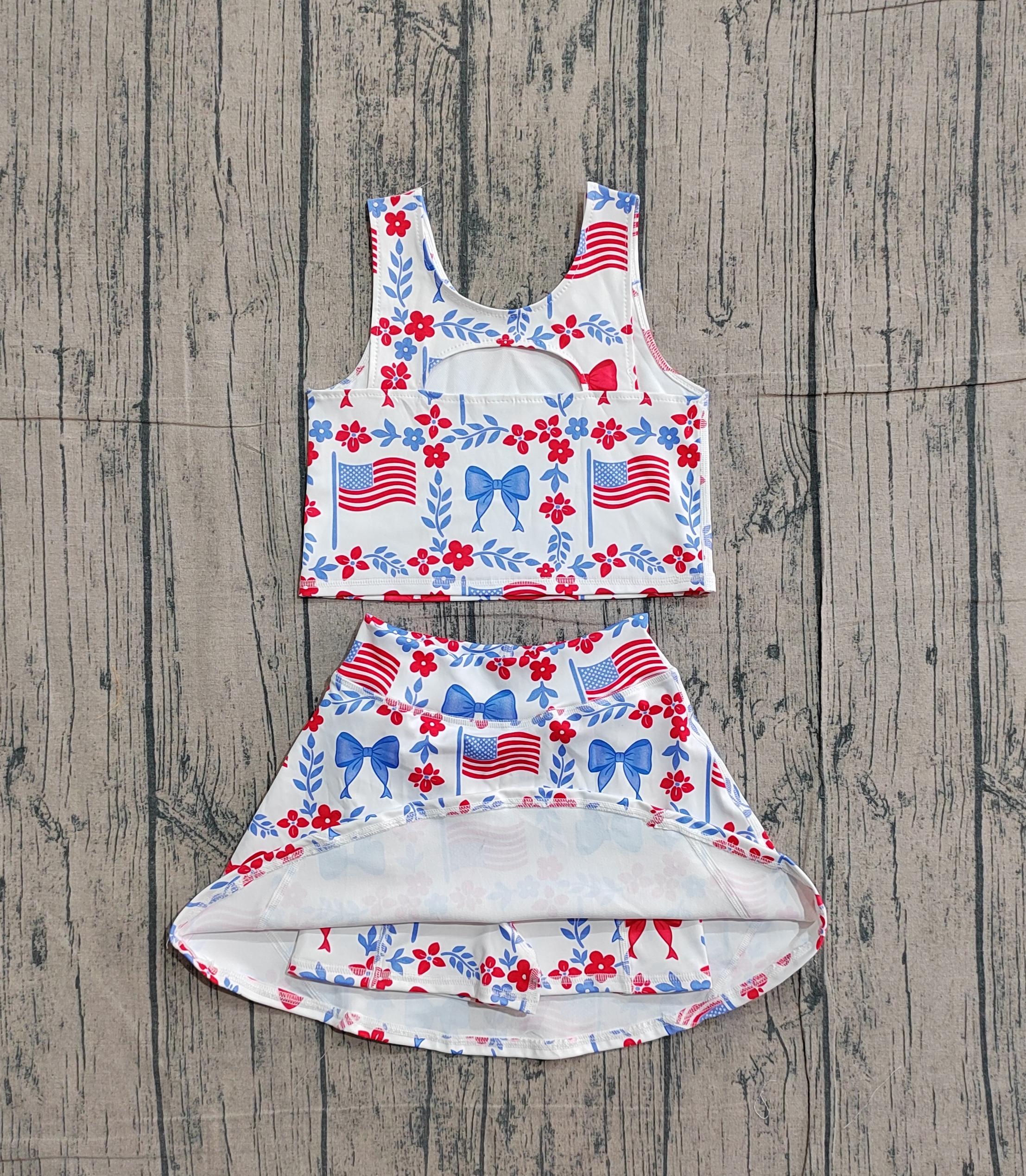 GSD3499 pre-order baby girl clothes bows toddler girl 4th of July yoga skirt outfit-real pic 2026.1.22 