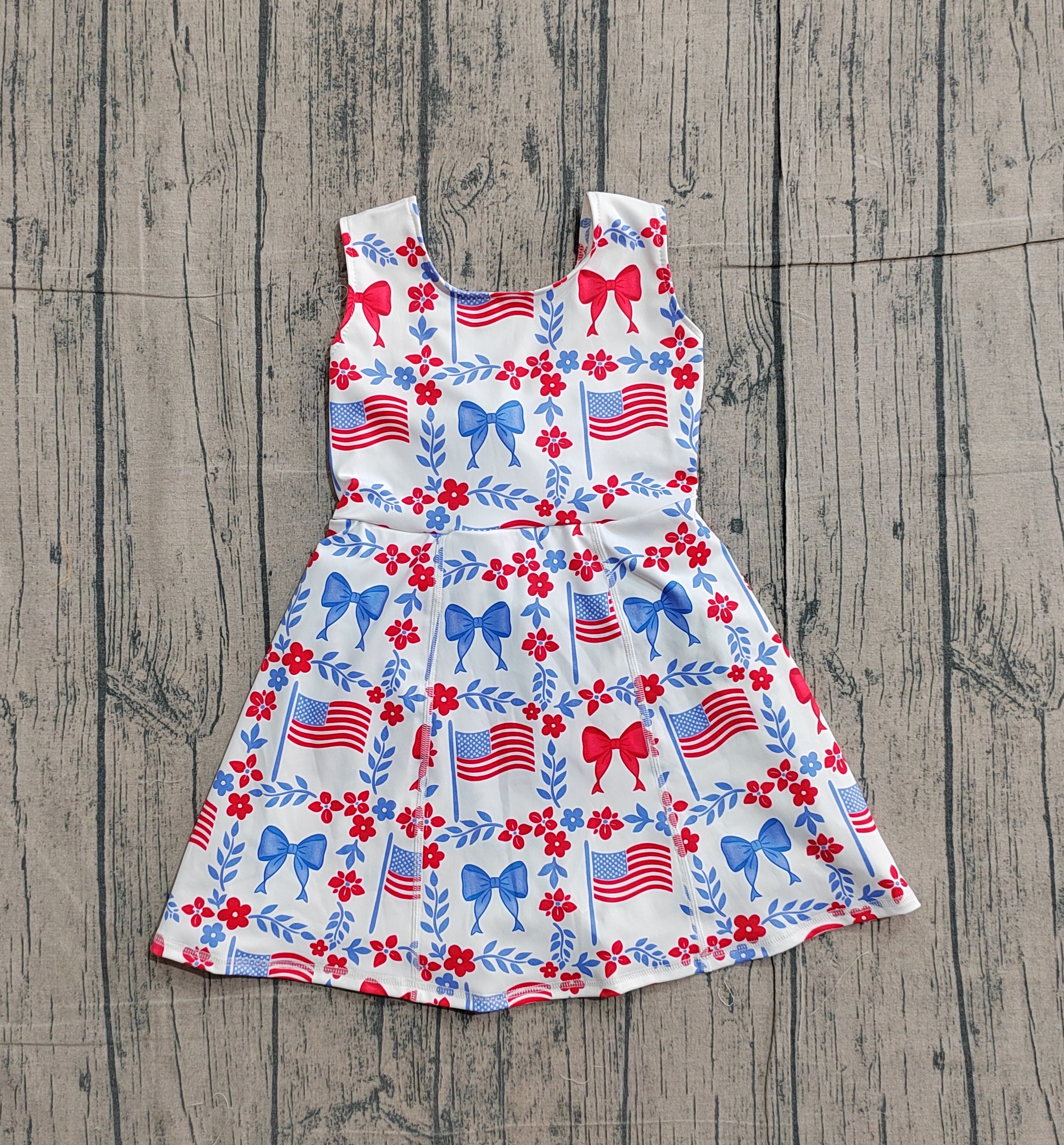 GSD3500 pre-order toddler clothes flag print girl 4th of July yoga summer dress-real pic 2026.1.22 