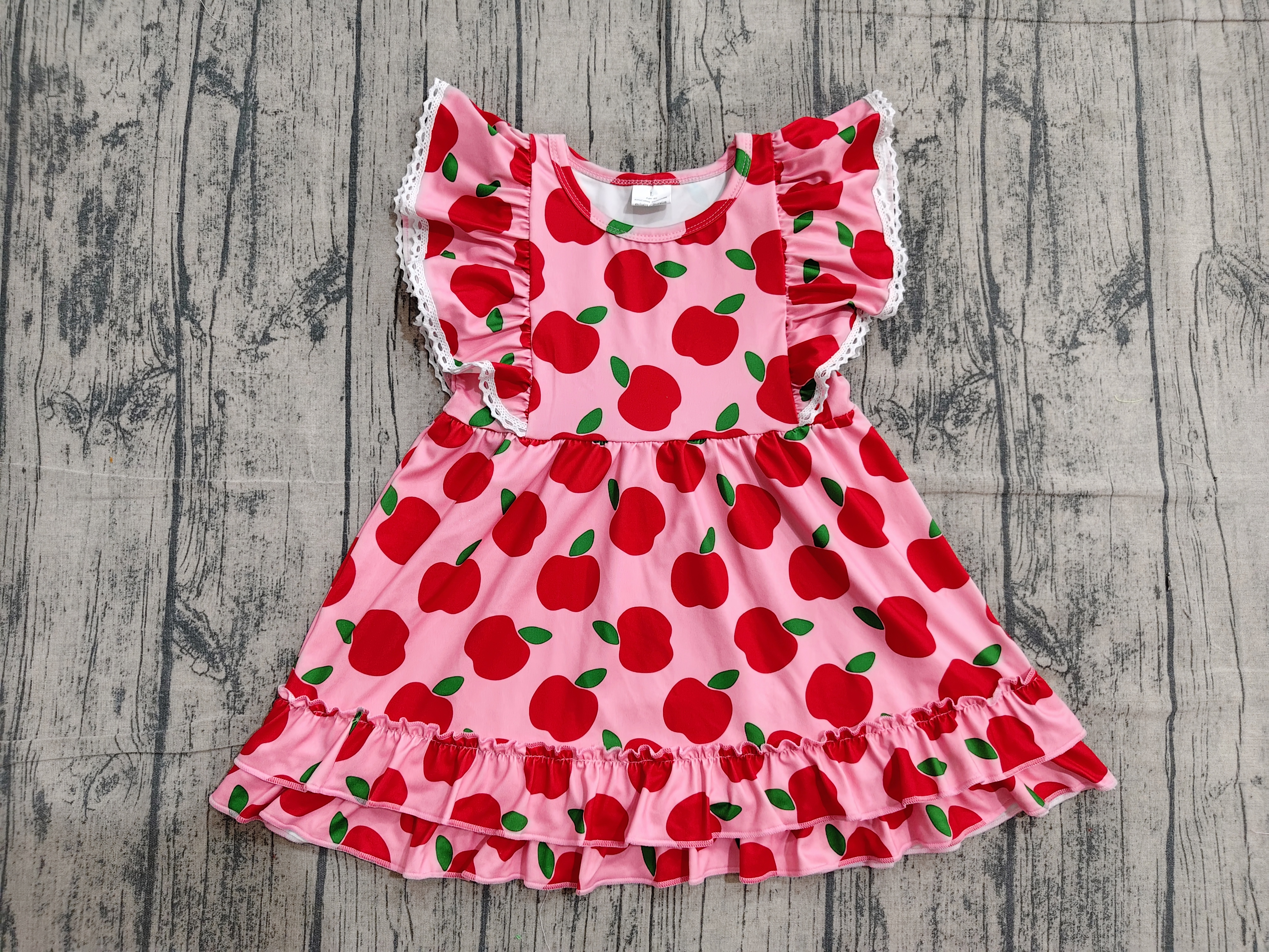 GSD3510 pre-order  toddler girl clothes strawberry print girl summer dress-real pic 2026.4.18 