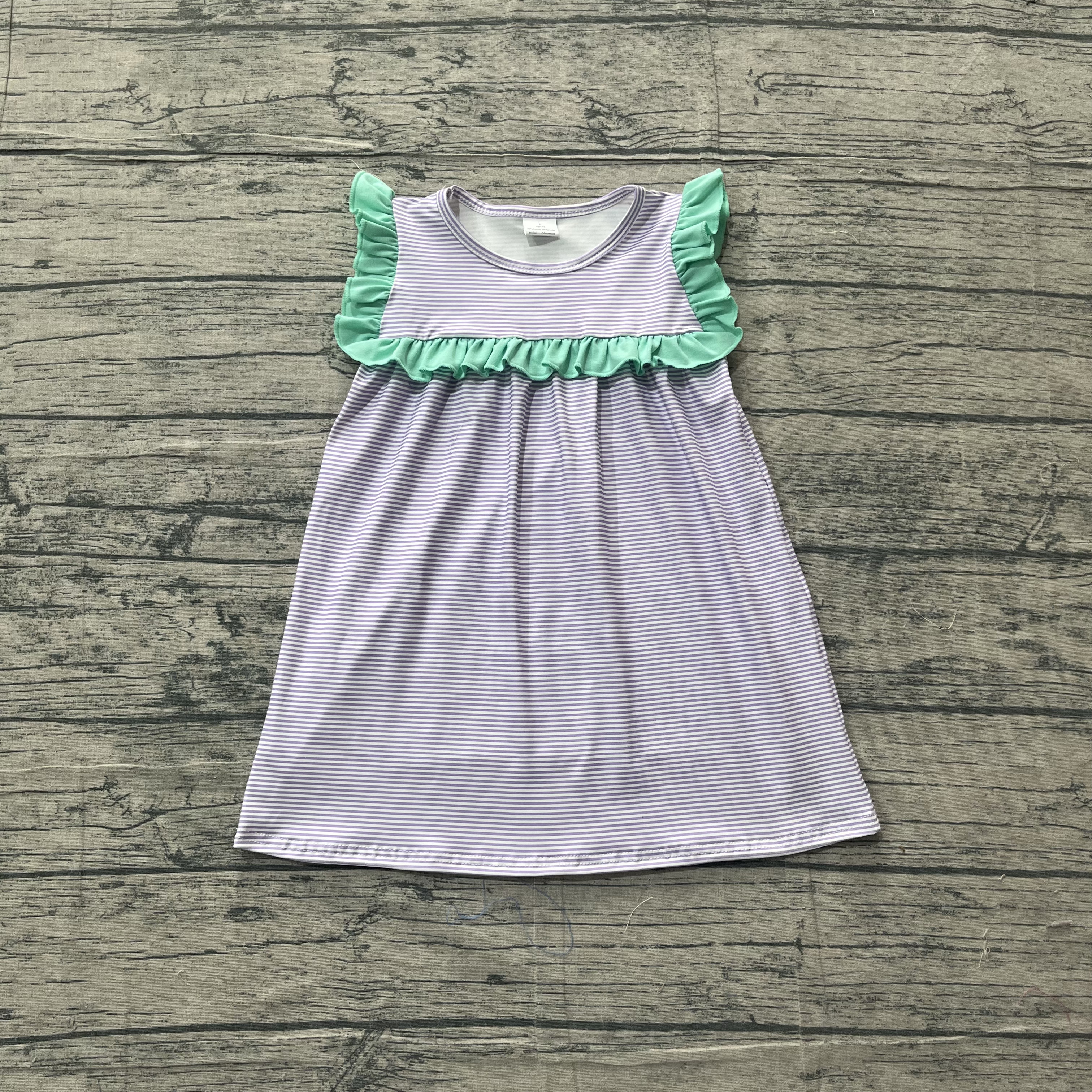 GSD3560 pre-order kids girl clothes purple print girl summer dress-real pic 2026.3.17 