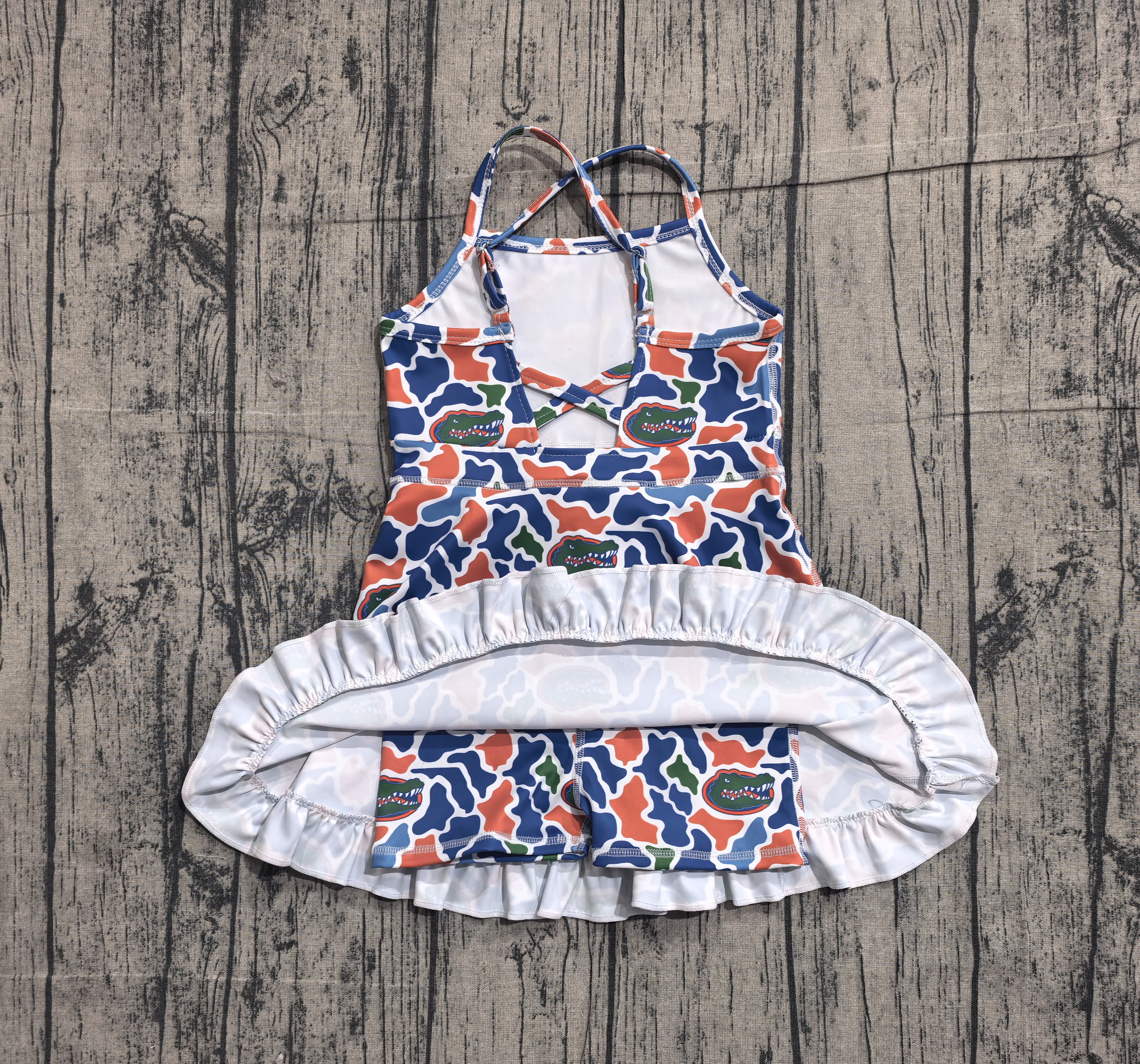 GSD3589 pre-order toddler clothes  state camo print girl yoga summer dress-real pic 2026.4.1 