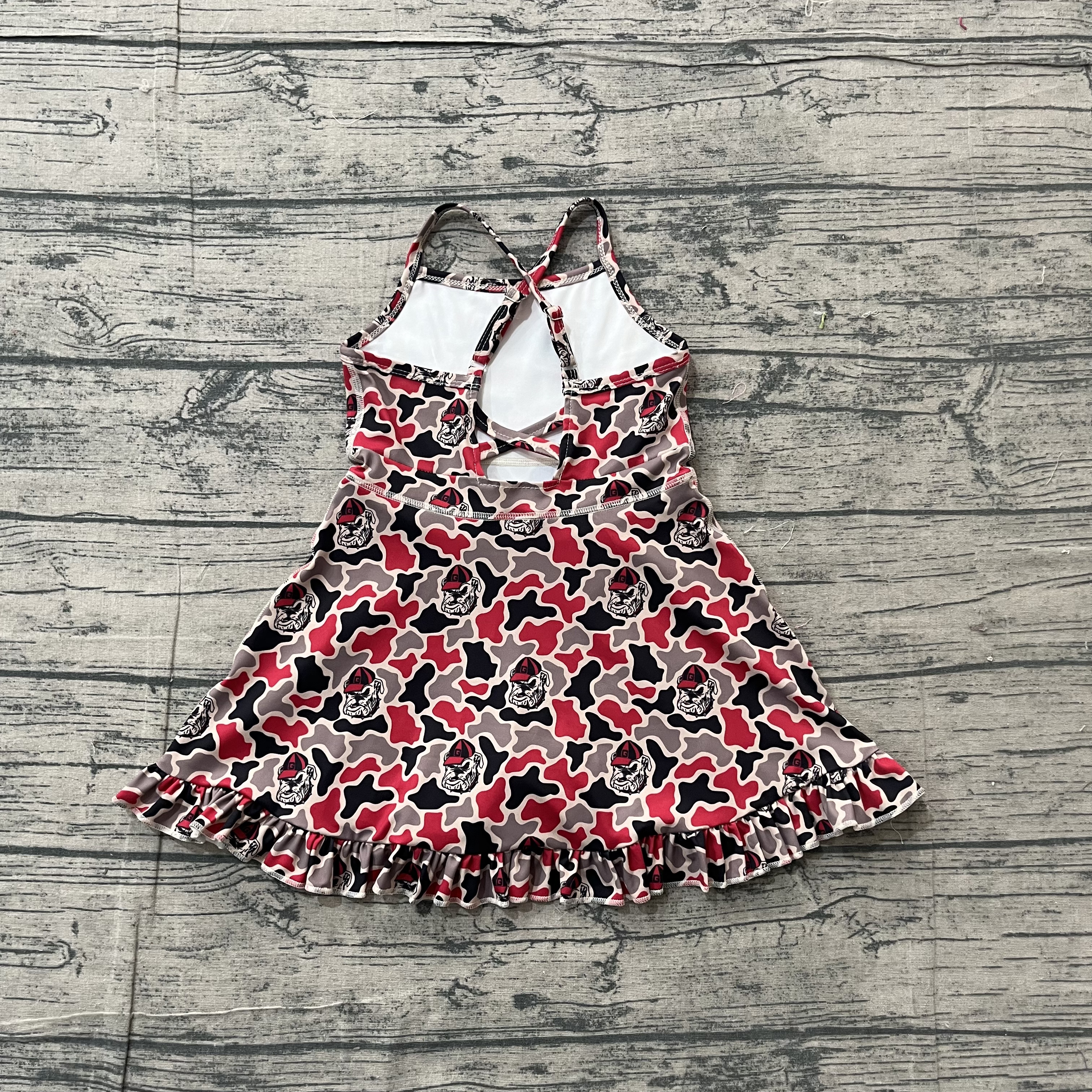GSD3593 pre-order toddler clothes  state camo print girl yoga summer dress-real pic 2026.3.29