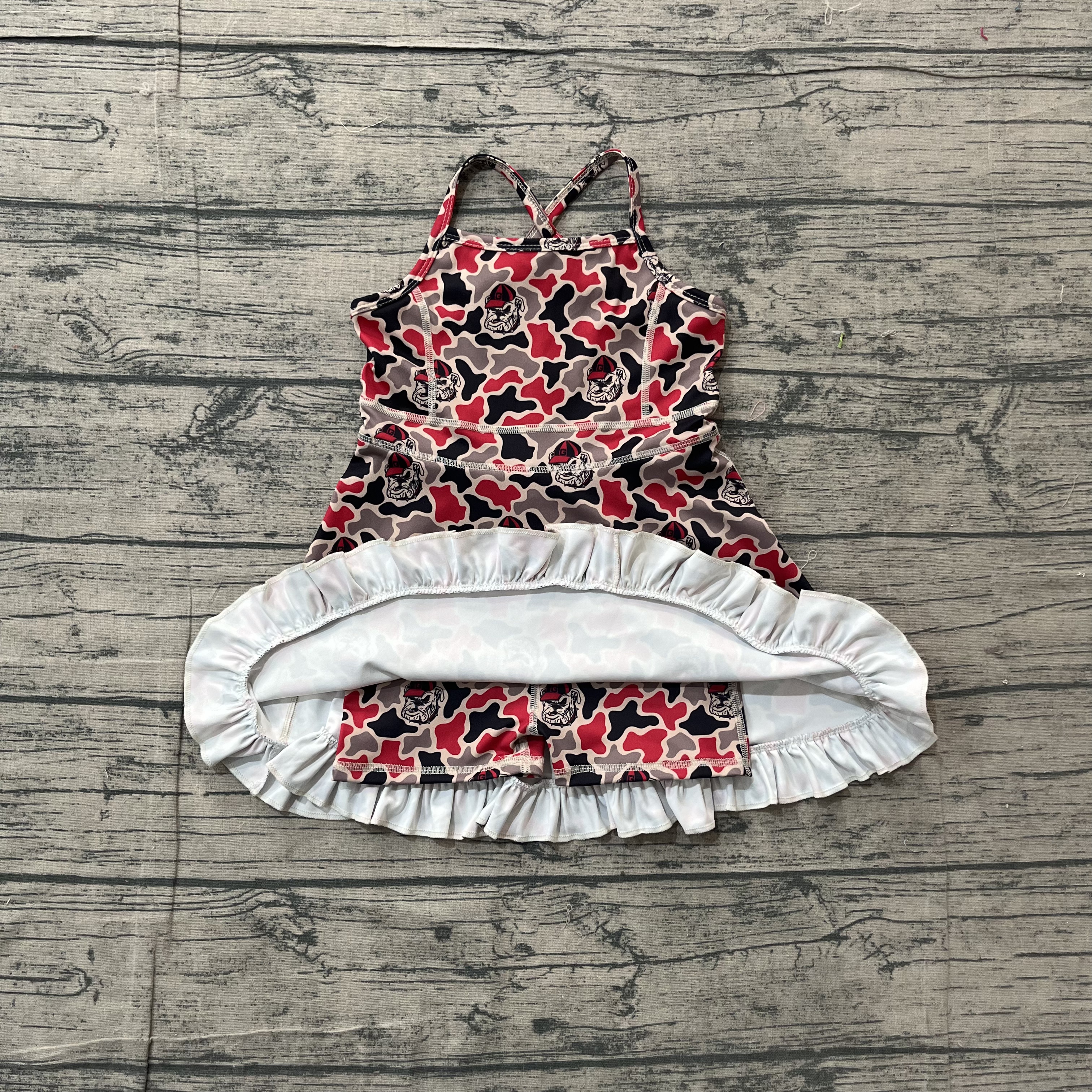 GSD3593 pre-order toddler clothes  state camo print girl yoga summer dress-real pic 2026.3.29