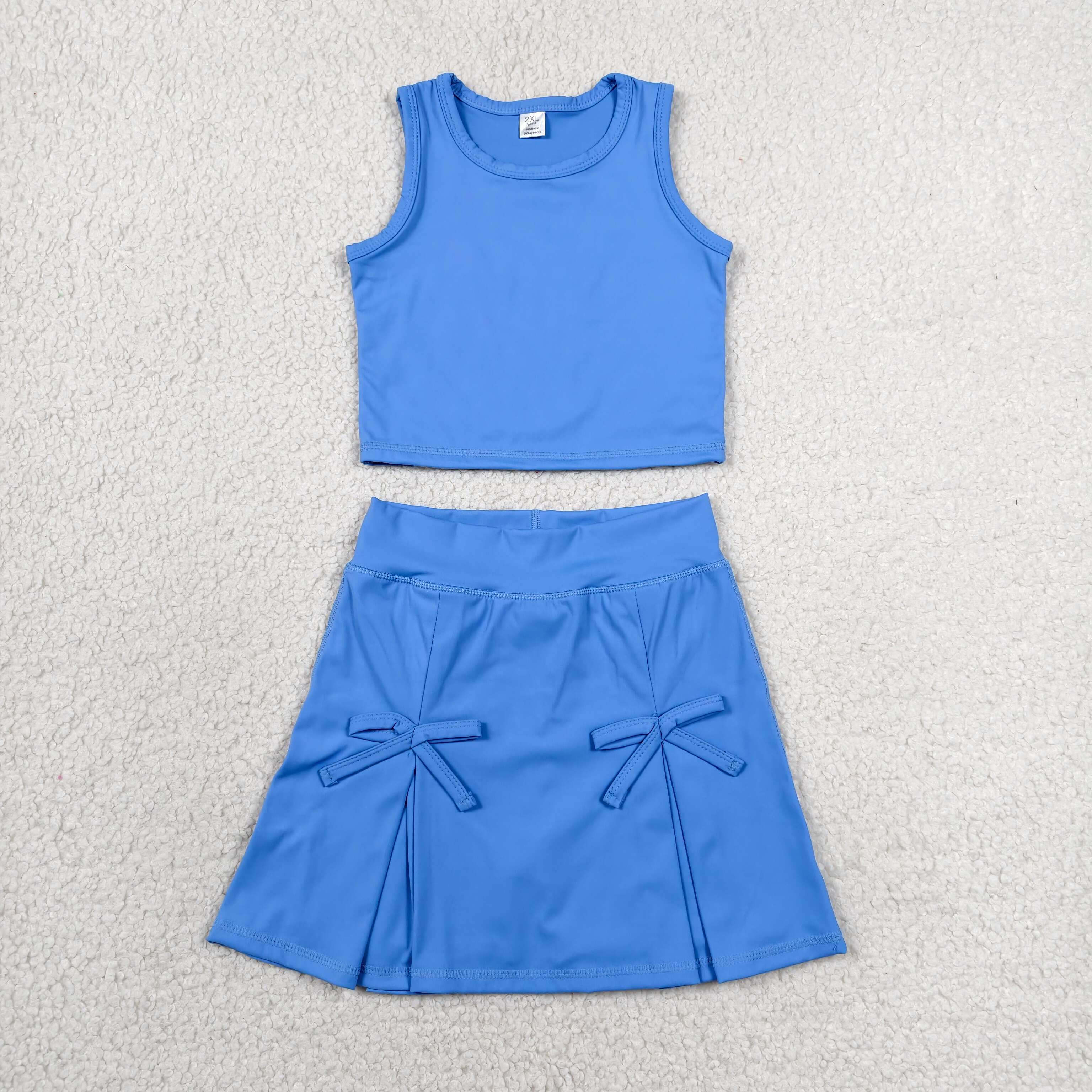 GSD3761 RTS toddler clothes blue color girl yoga summer dress sports clothes
