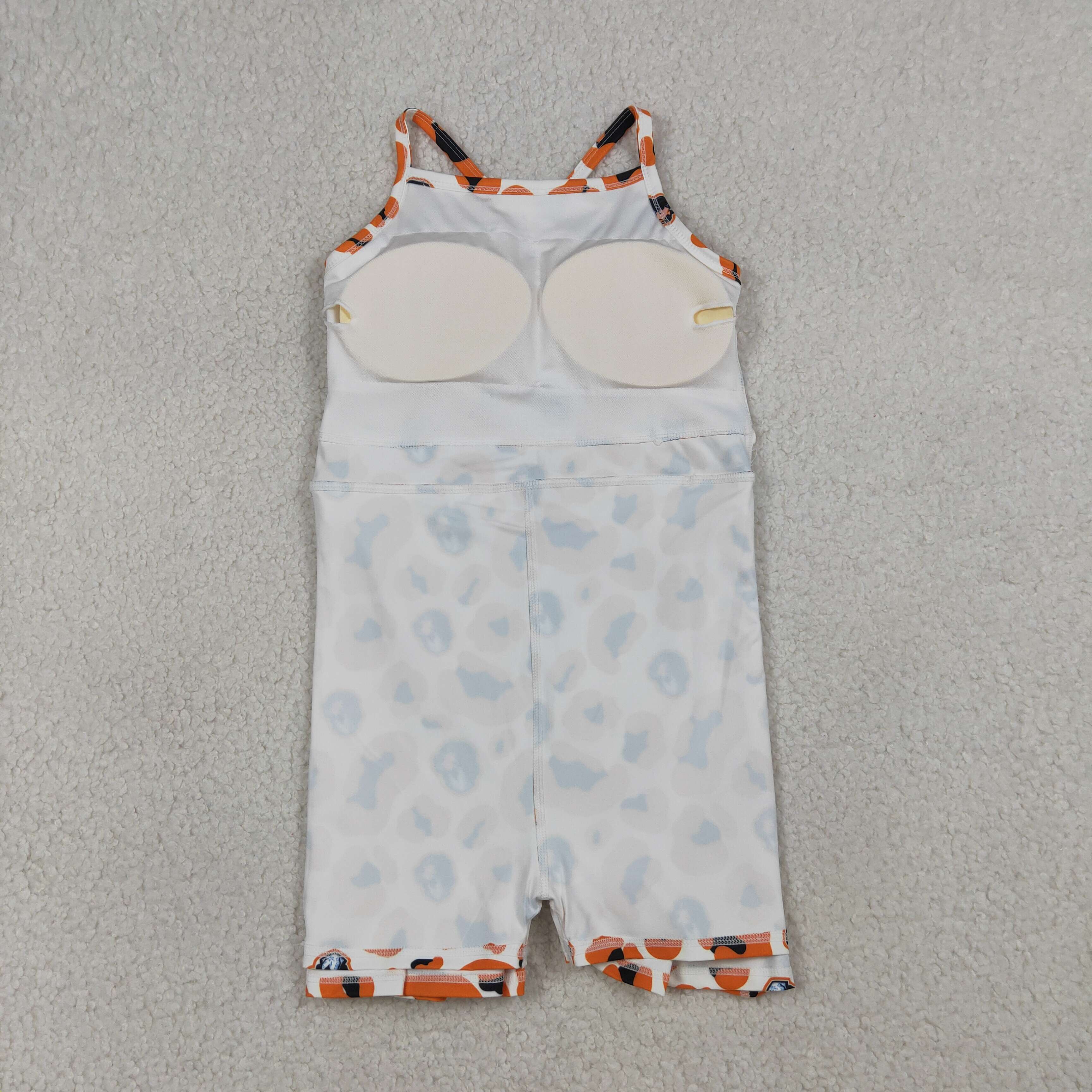 GSD3634 RTS toddler clothes state orange girl yoga summer dresses sports dress