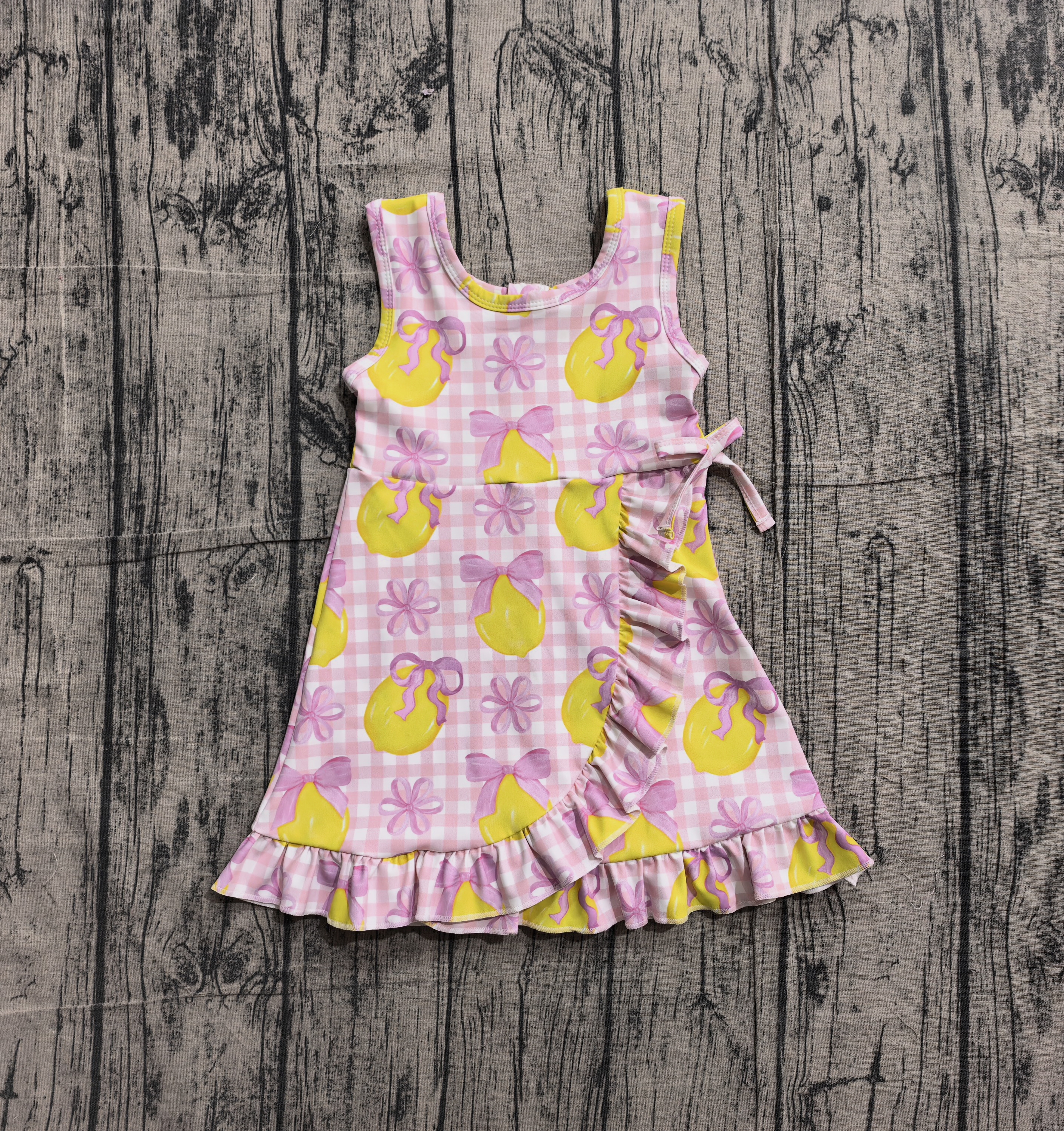 GSD3683 pre-order baby girl clothes lemon  print toddler girl yoga skirt outfit-real pic 2026.1.31 