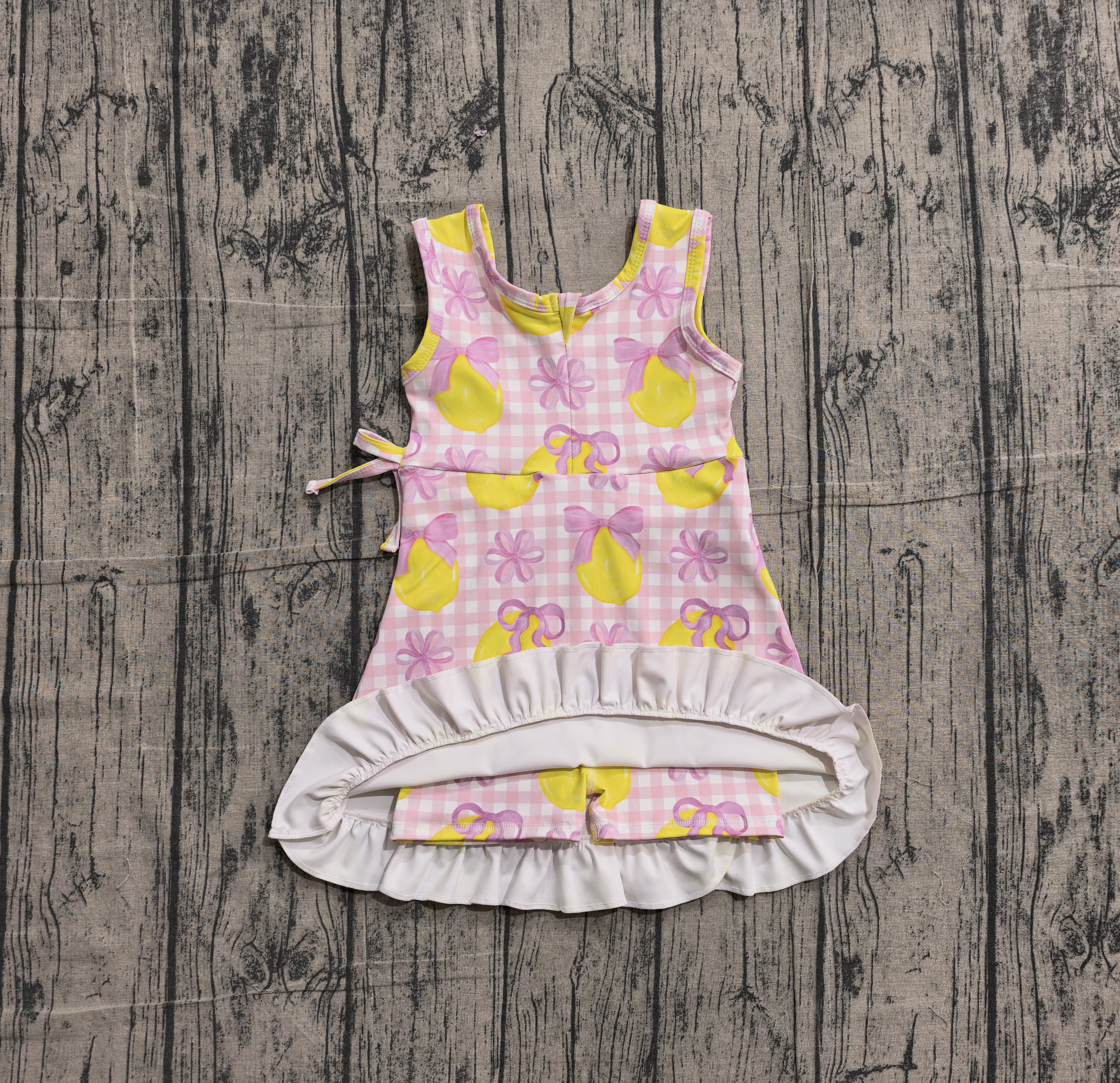 GSD3683 pre-order baby girl clothes lemon  print toddler girl yoga skirt outfit-real pic 2026.1.31 