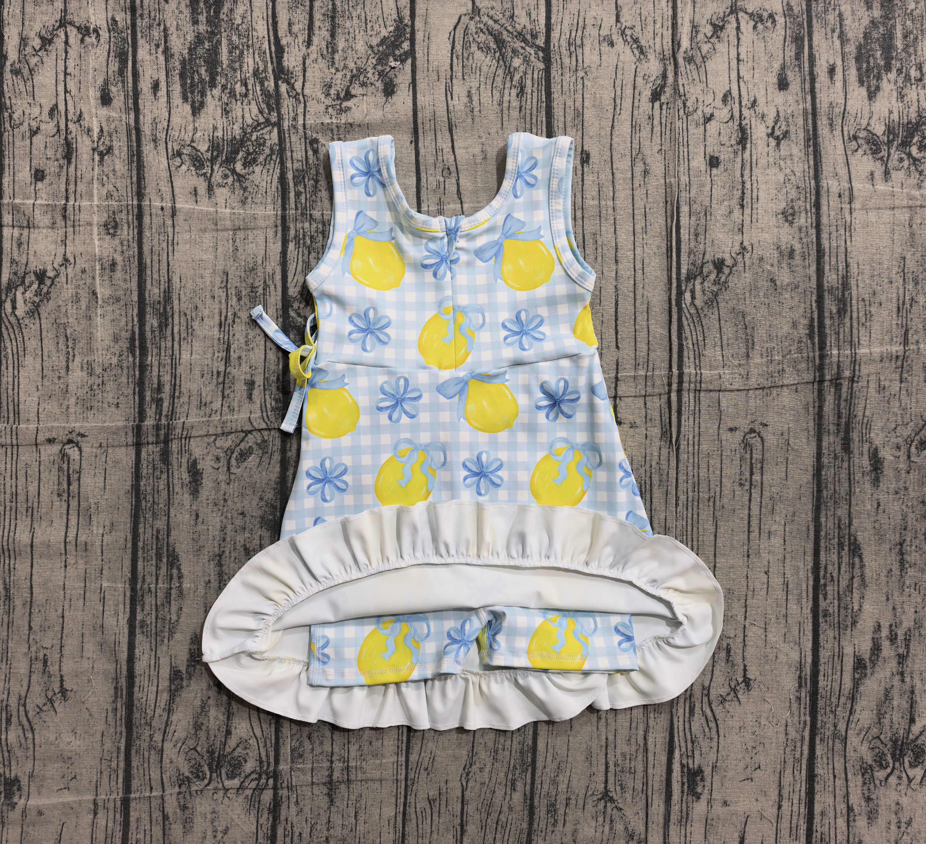 GSD3684 pre-order baby girl clothes lemon  print toddler girl yoga skirt outfit-real pic 2026.1.31