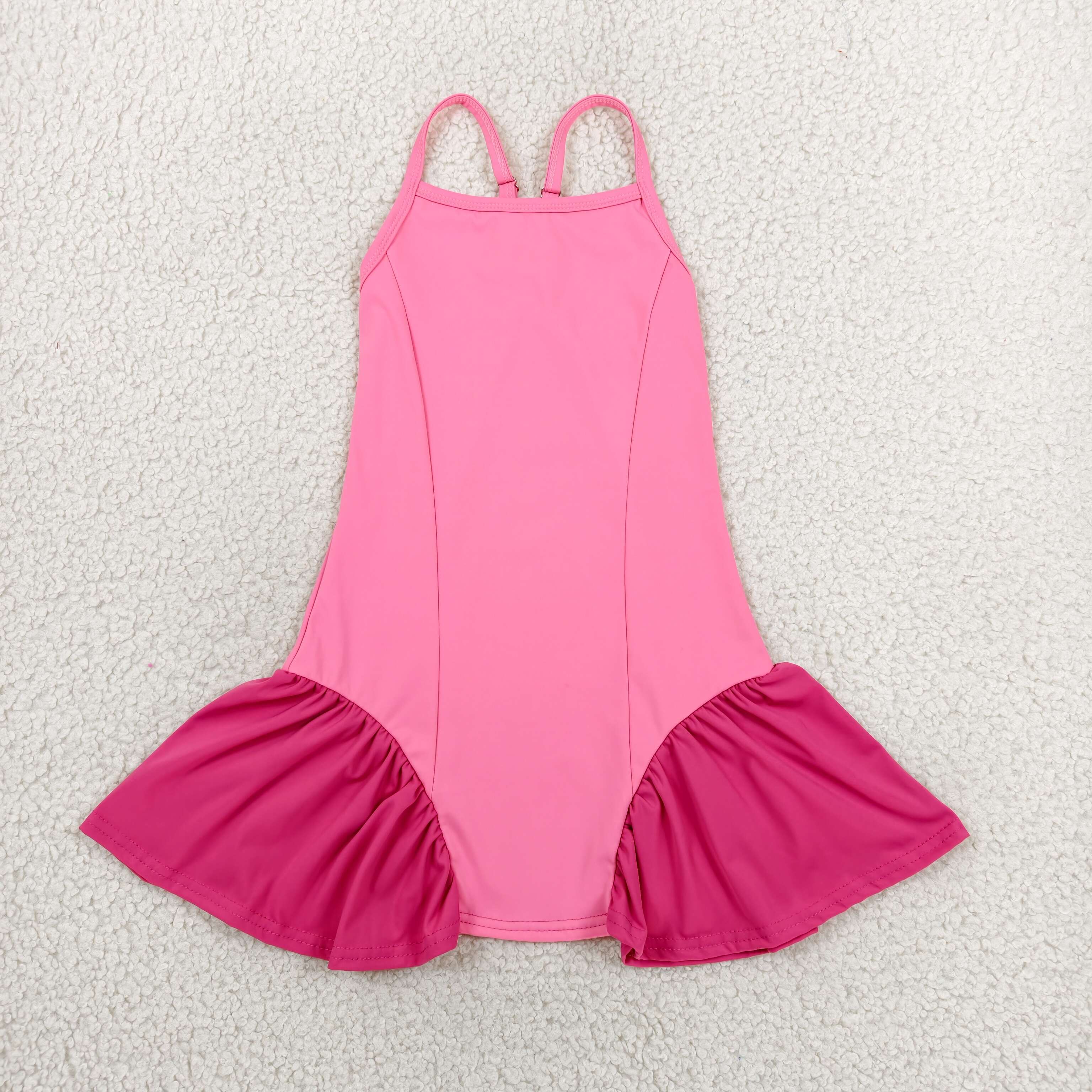 GSD3688 RTS toddler girl clothes pink girl summer dress sports dresses 