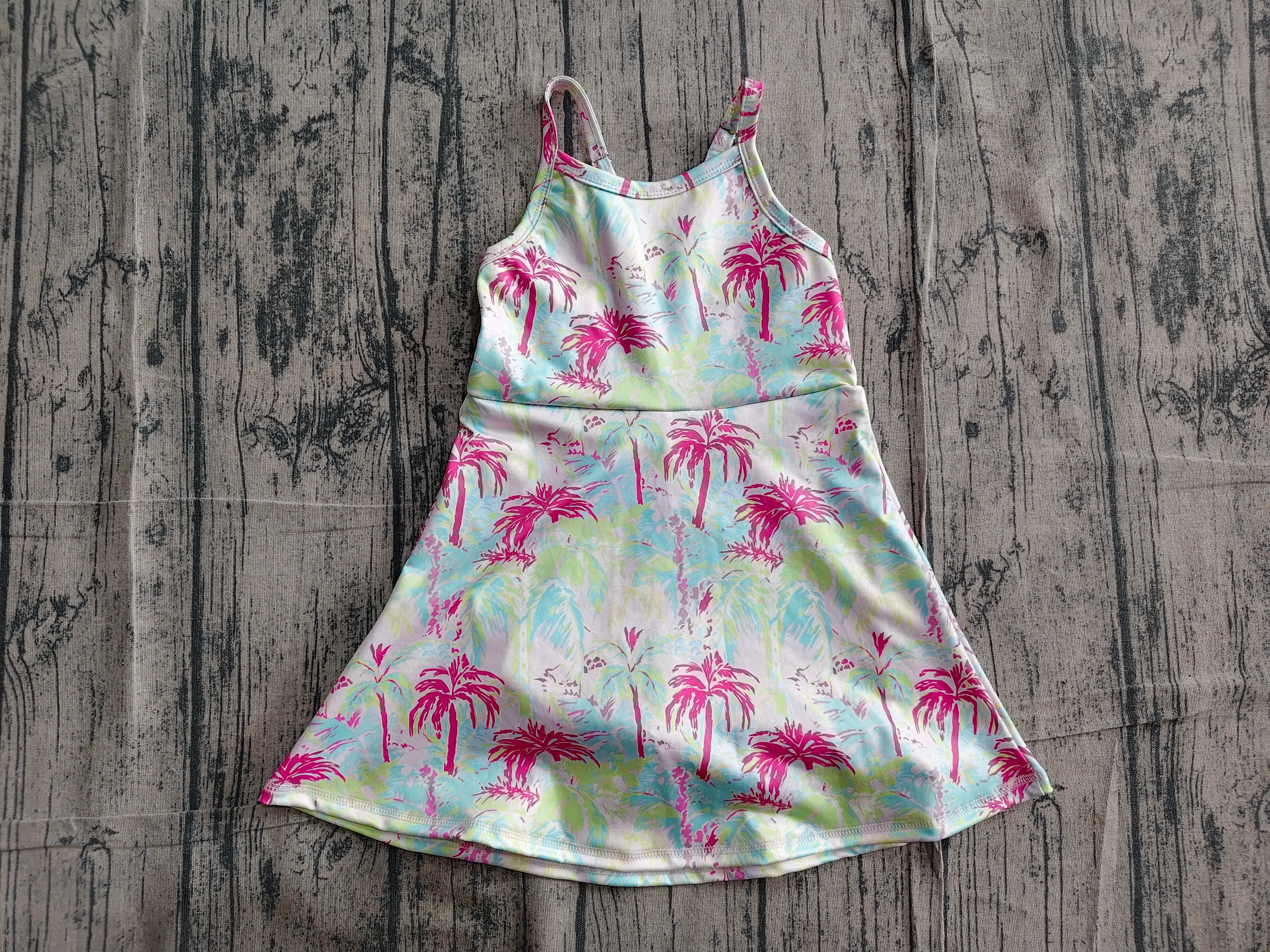 GSD3708 pre-order toddler clothes floral print girl yoga summer dress-real pic 2026.5.11