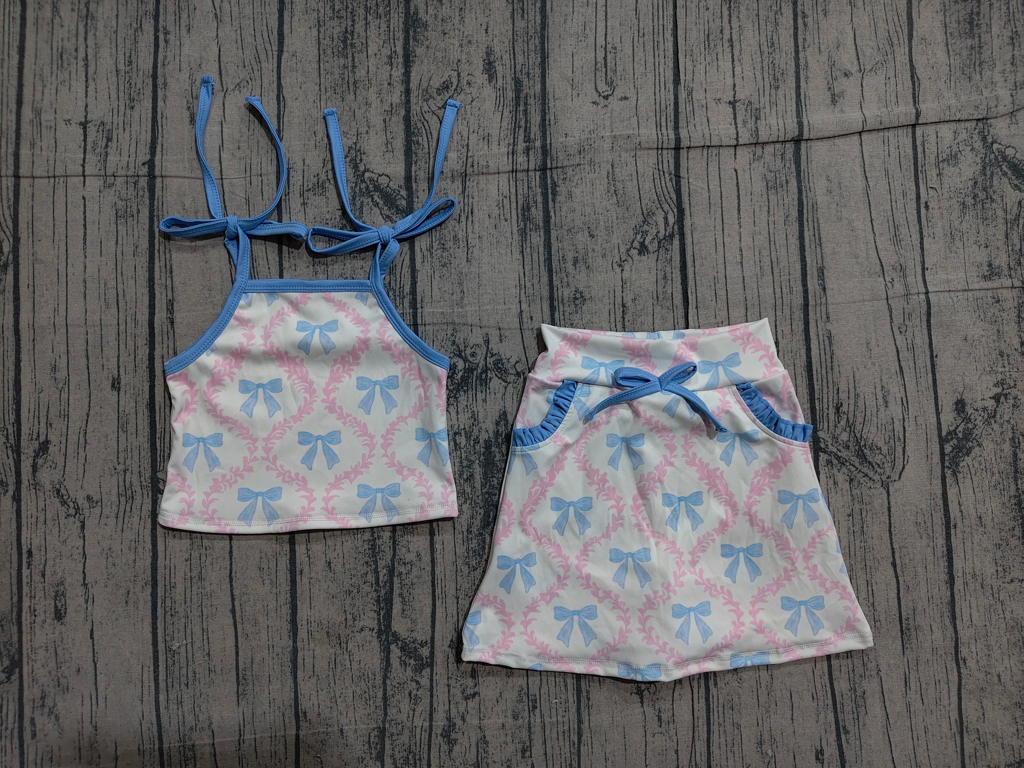 GSD3727 pre-order baby girl clothes bows print toddler girl yoga skirt outfit-real pic 2026.4.1 