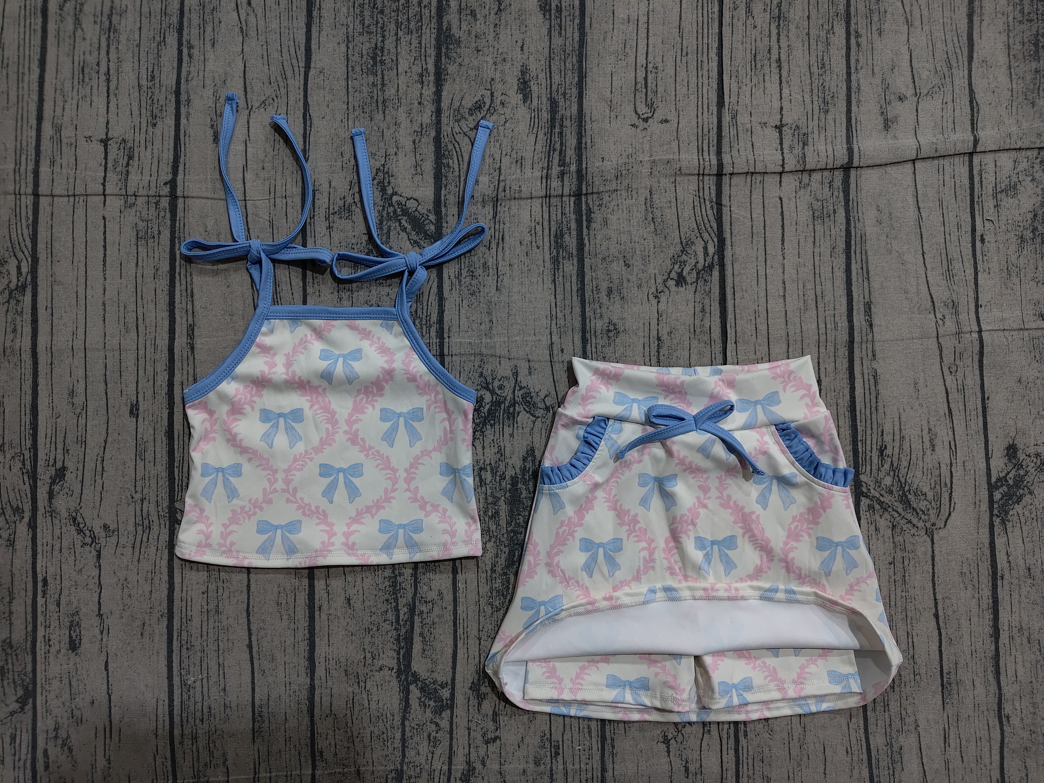 GSD3727 pre-order baby girl clothes bows print toddler girl yoga skirt outfit-real pic 2026.4.1 