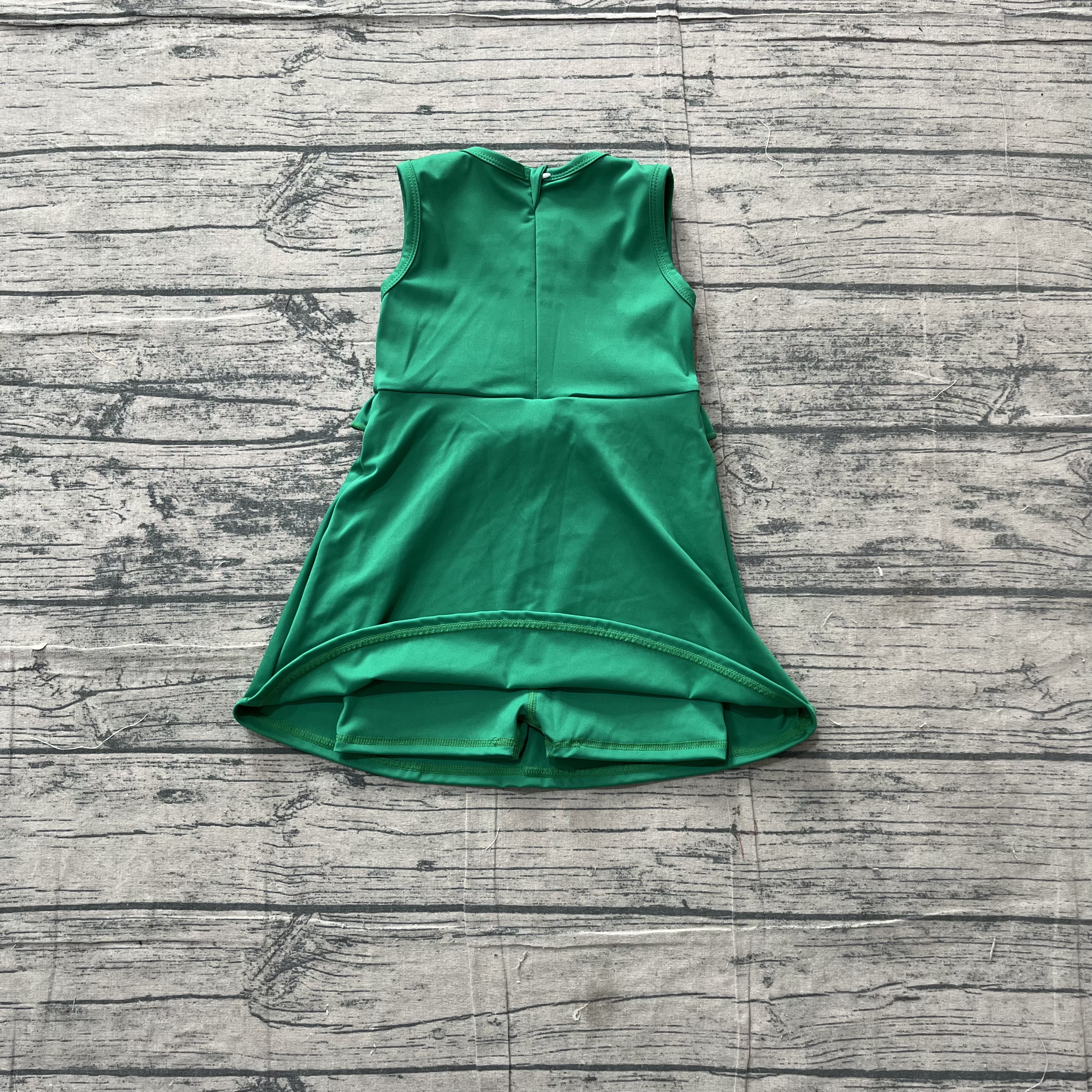 GSD3742 pre-order toddler clothes green print girl yoga summer dress-real pic 2026.5.4 