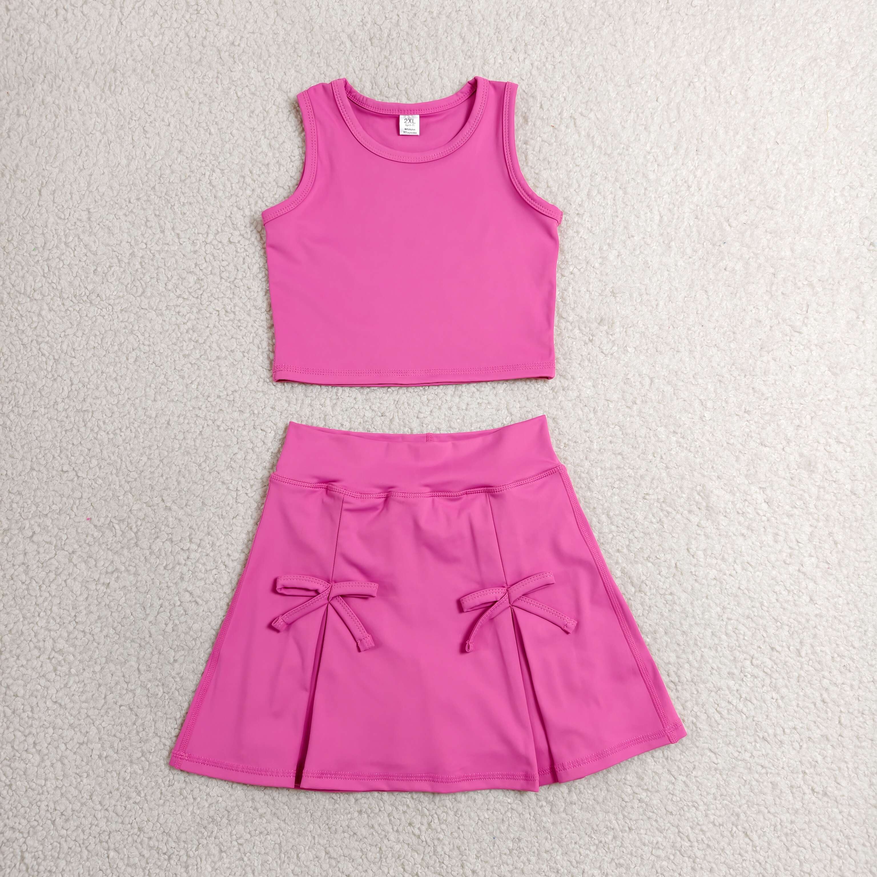 GSD3758 RTS toddler clothes hot pink  girl yoga summer dress sports clothes