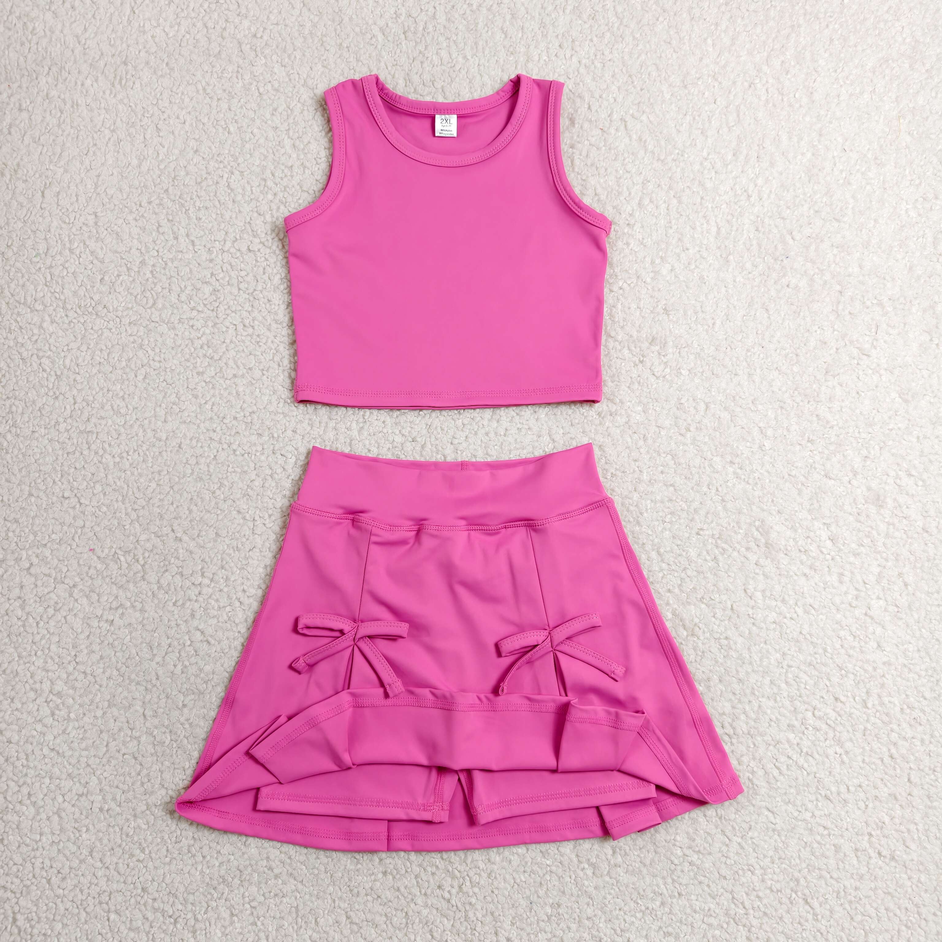 GSD3758 RTS toddler clothes hot pink  girl yoga summer dress sports clothes