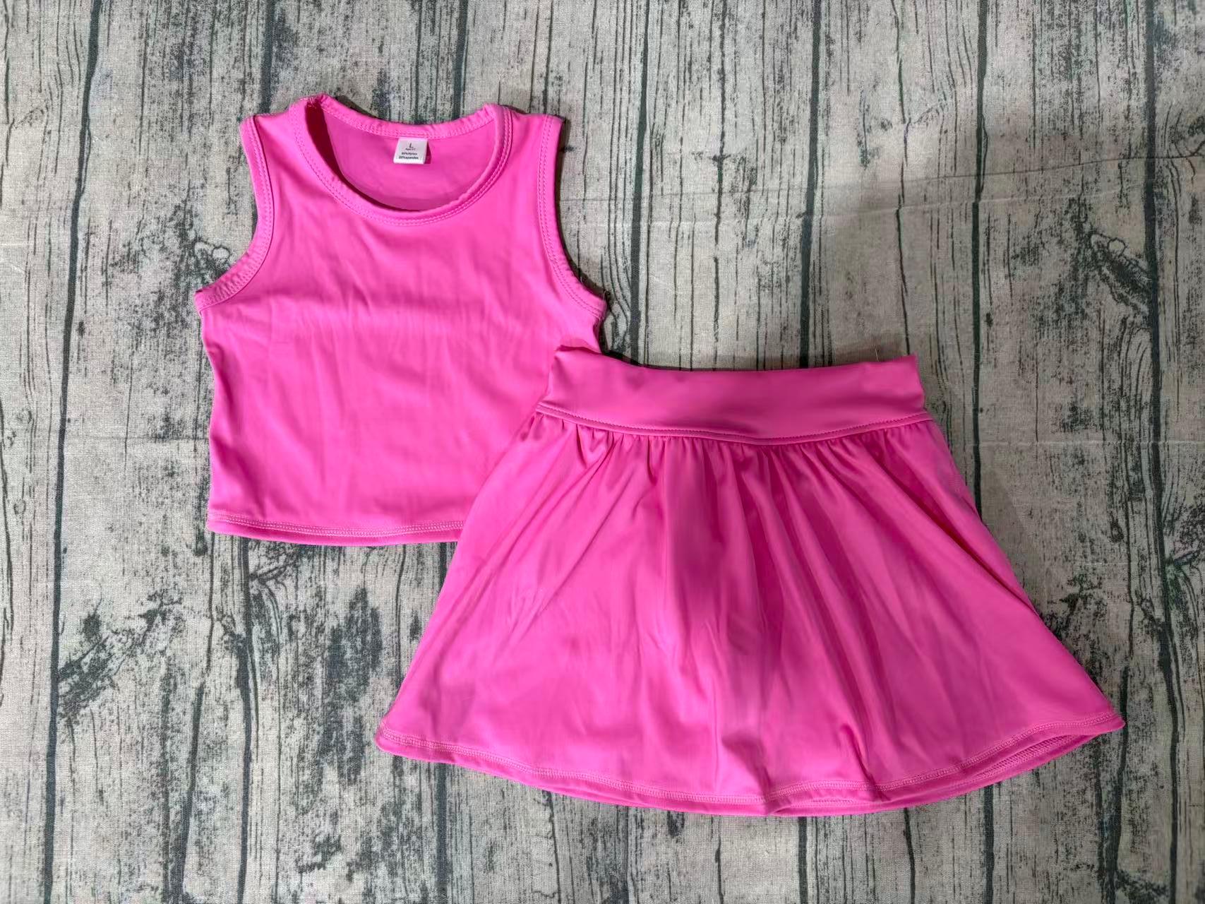 GSD3758 pre-order toddler clothes pink print girl yoga summer dress-real pic 2026.3.2