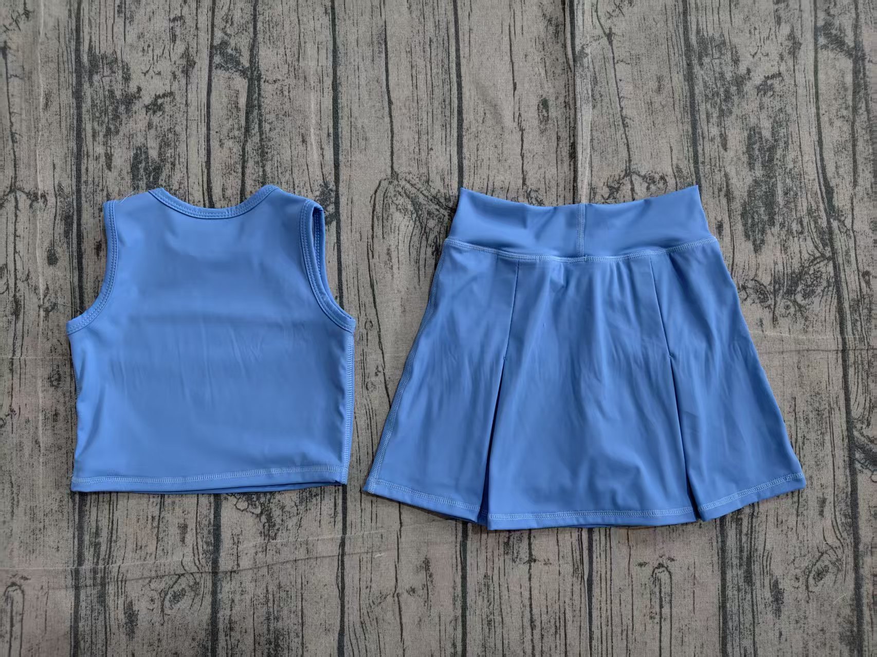 GSD3761 pre-order toddler clothes blue color print girl yoga summer dress-real pic 2026.4.6 