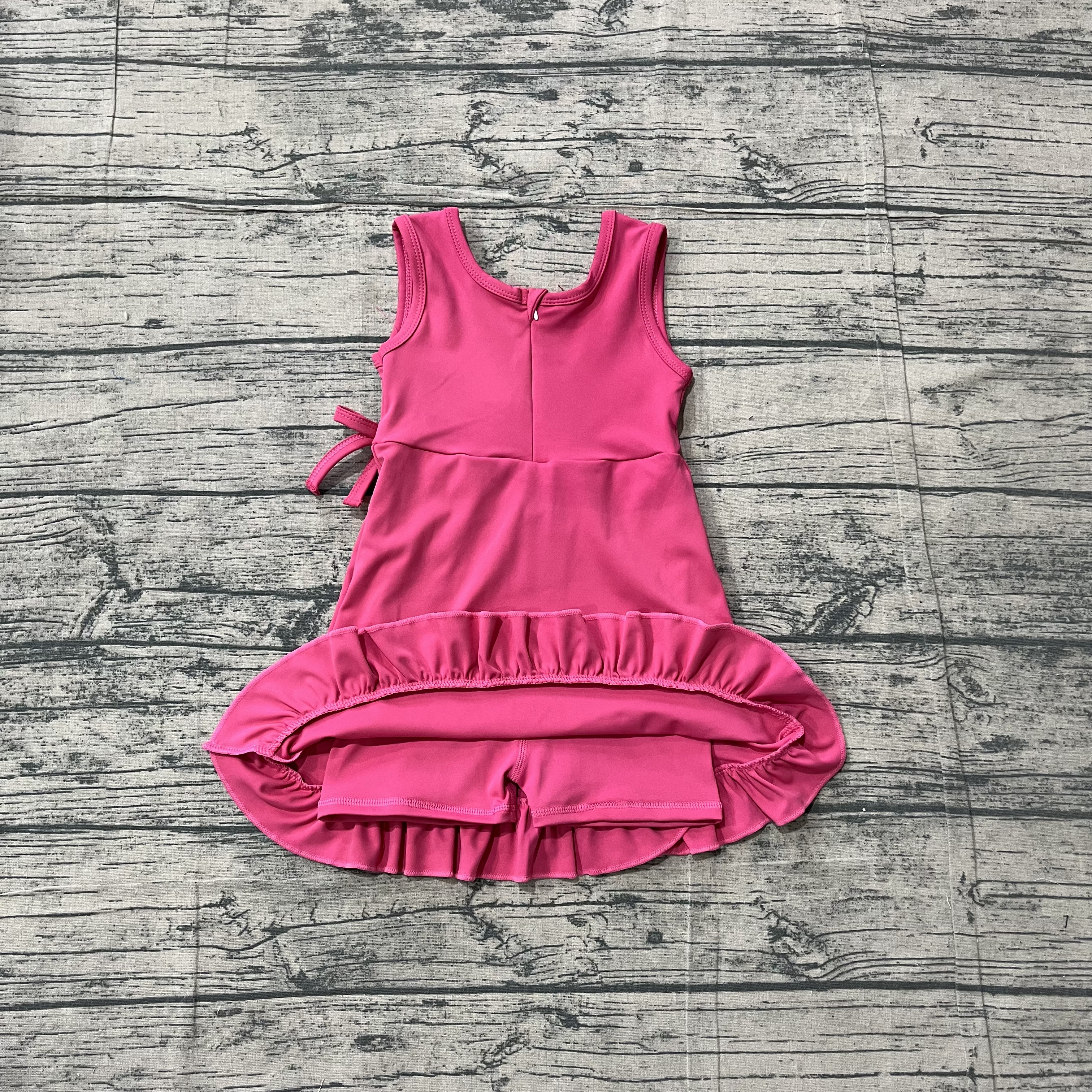 GSD3766 pre-order toddler clothes pink print girl yoga summer dress-real pic 2026.4.30