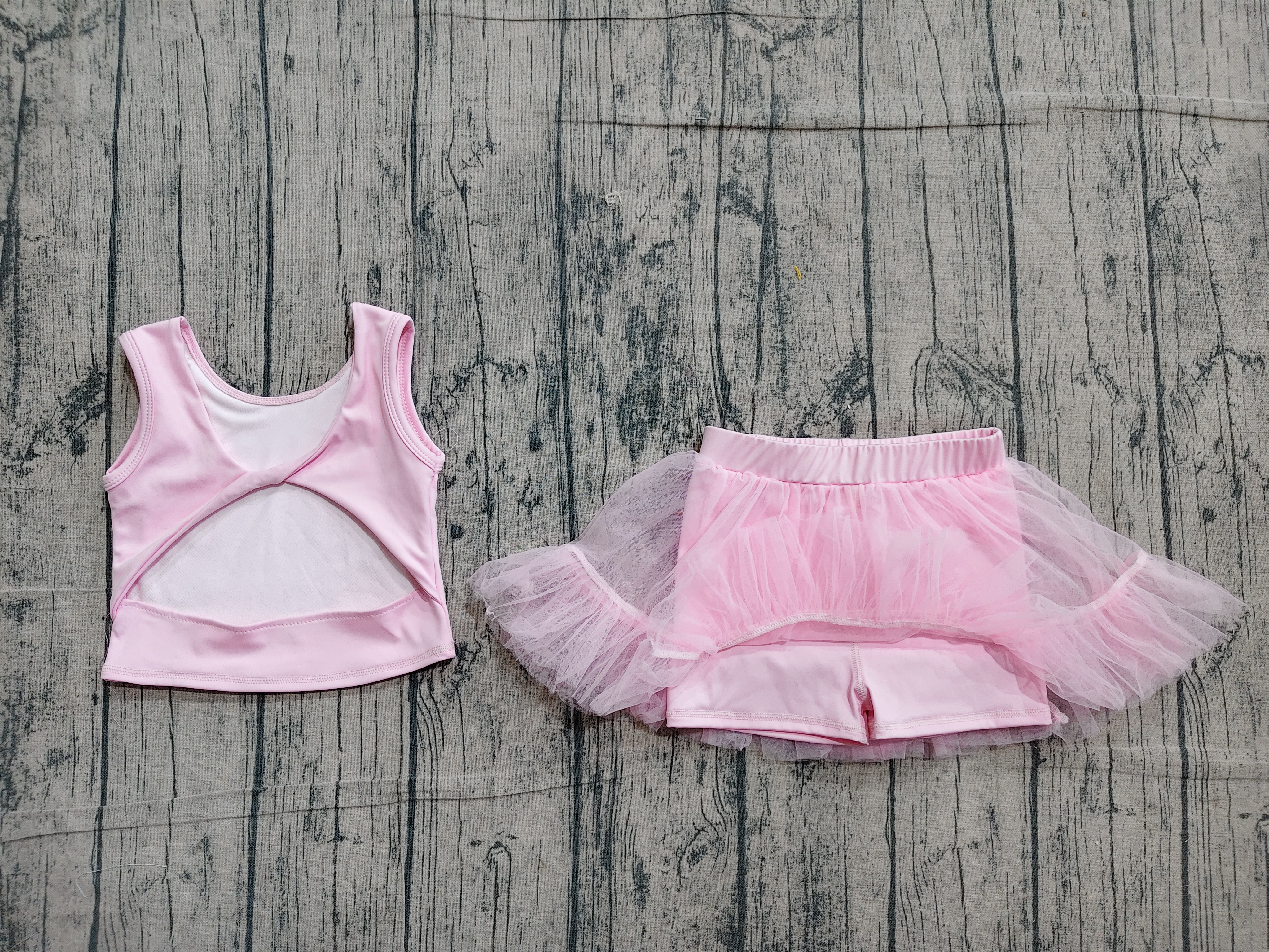 GSD3806 pre-order toddler clothes pink print girl yoga summer dress-real pic 2026.4.19 