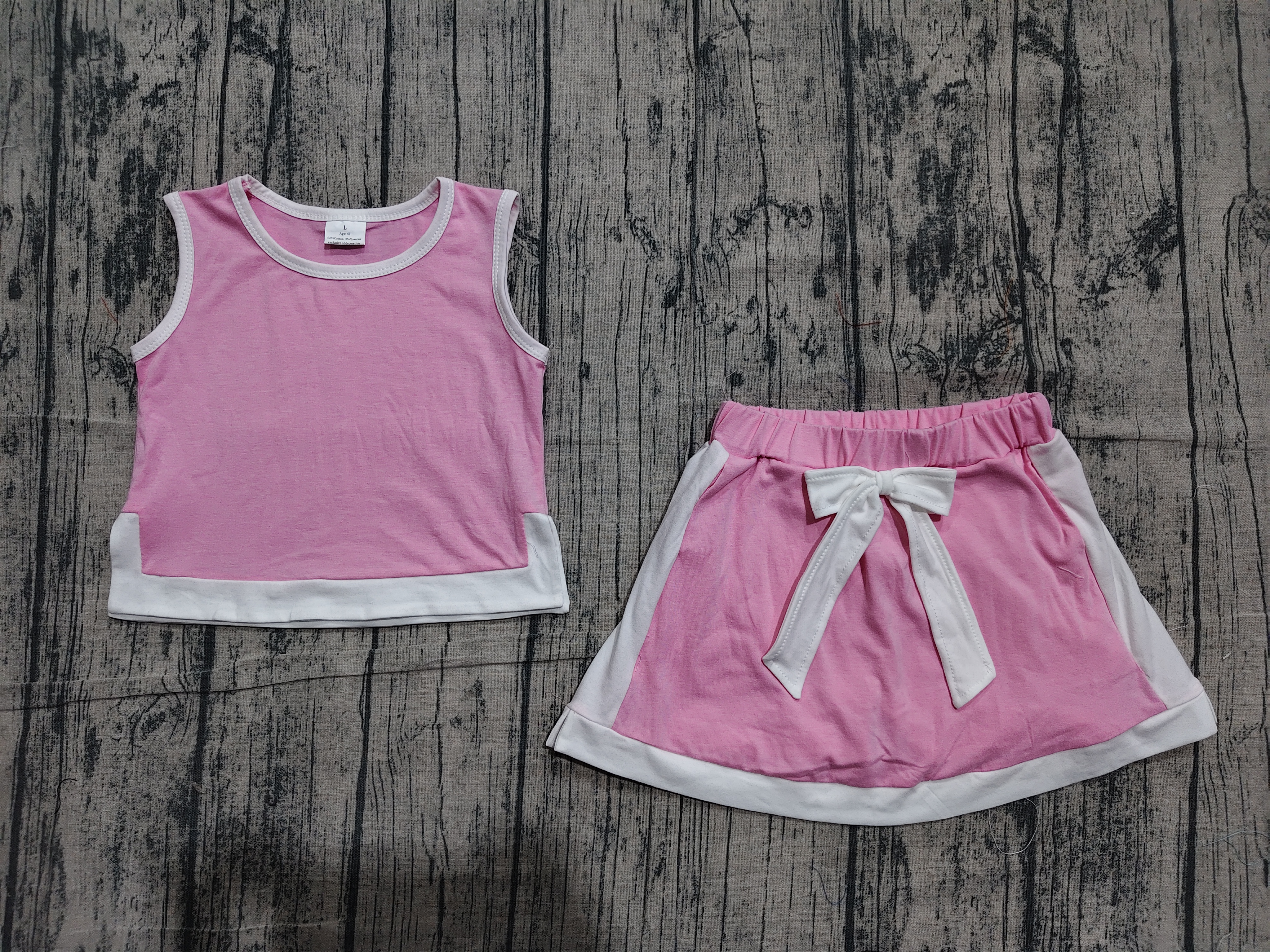 GSD3829 pre-order toddler clothes pink print girl summer dress set-real pic 2026.4.24