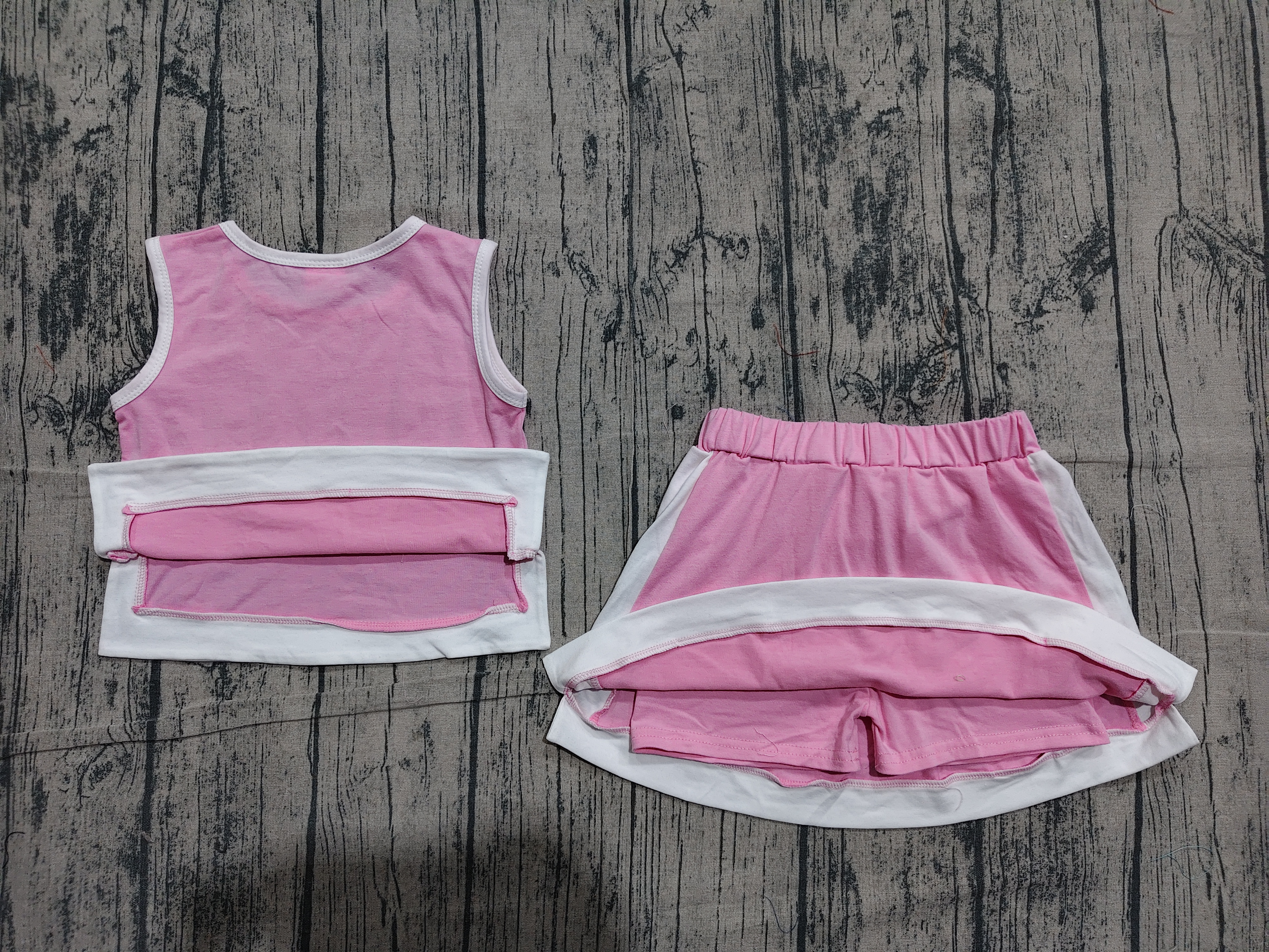 GSD3829 pre-order toddler clothes pink print girl summer dress set-real pic 2026.4.24