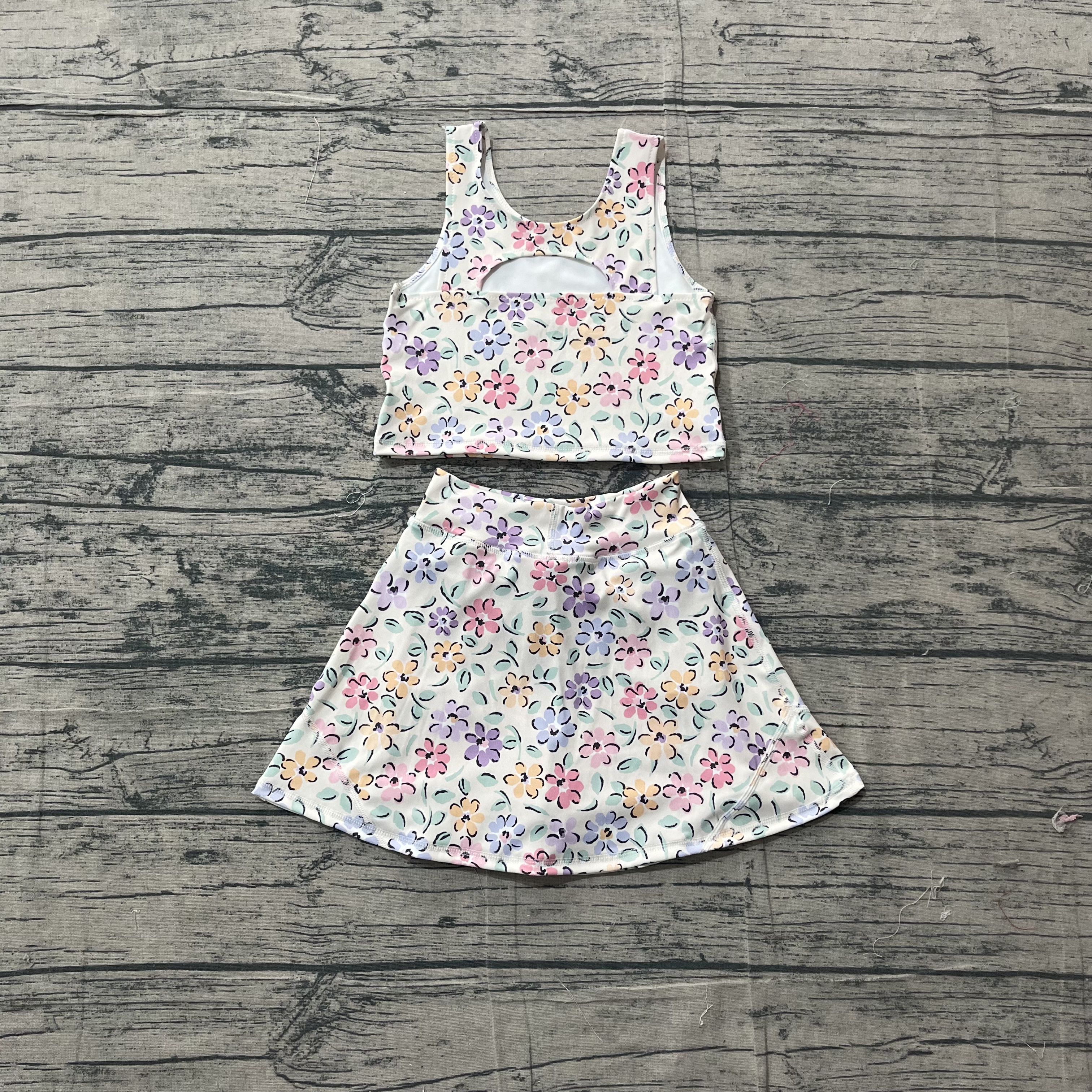 GSD3838 pre-order toddler clothes flower print girl summer yoga set-real pic 2026.3.17 