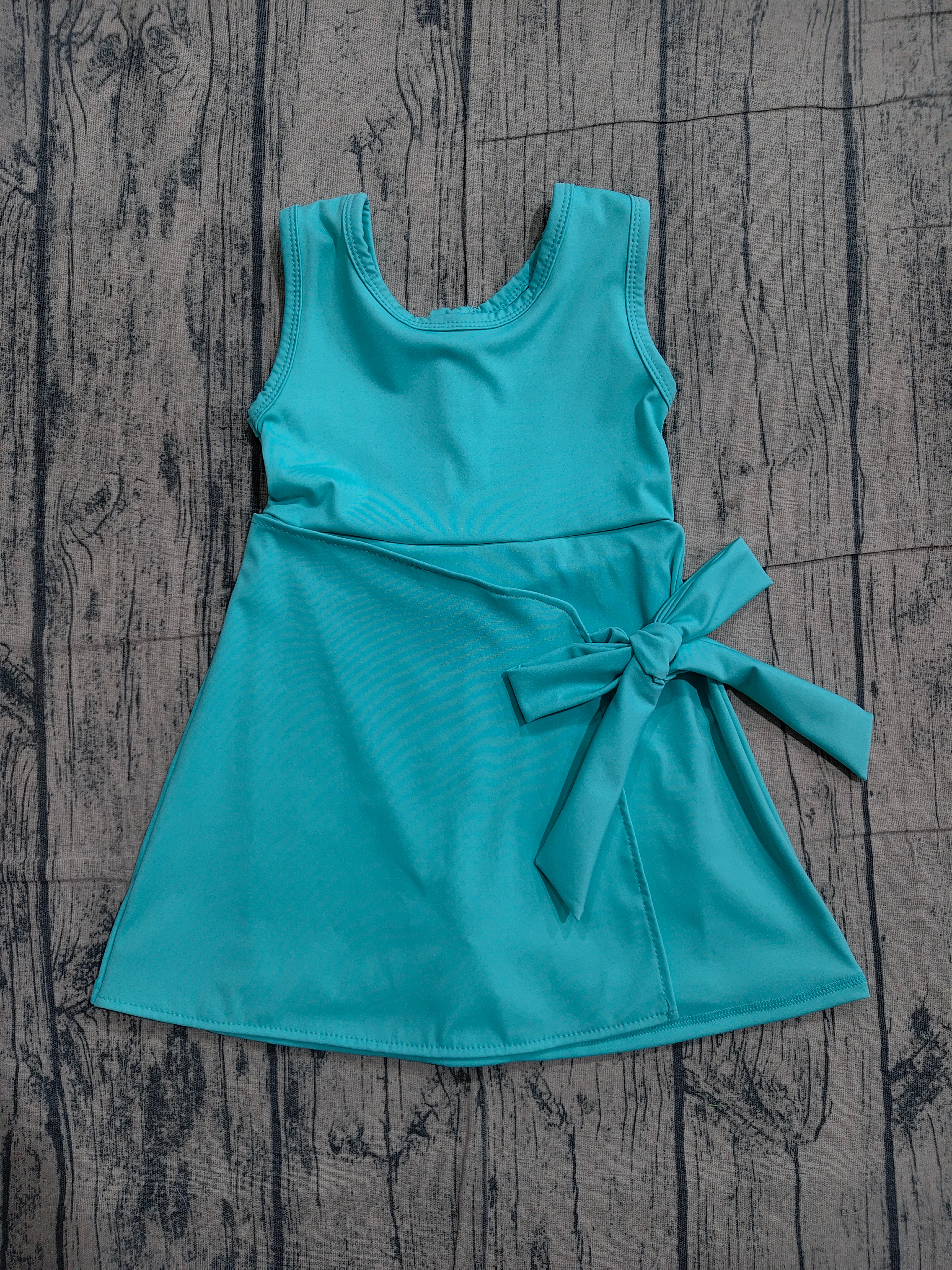 GSD3876 pre-order toddler clothes green print girl yoga summer dress-real pic 2026.3.24 