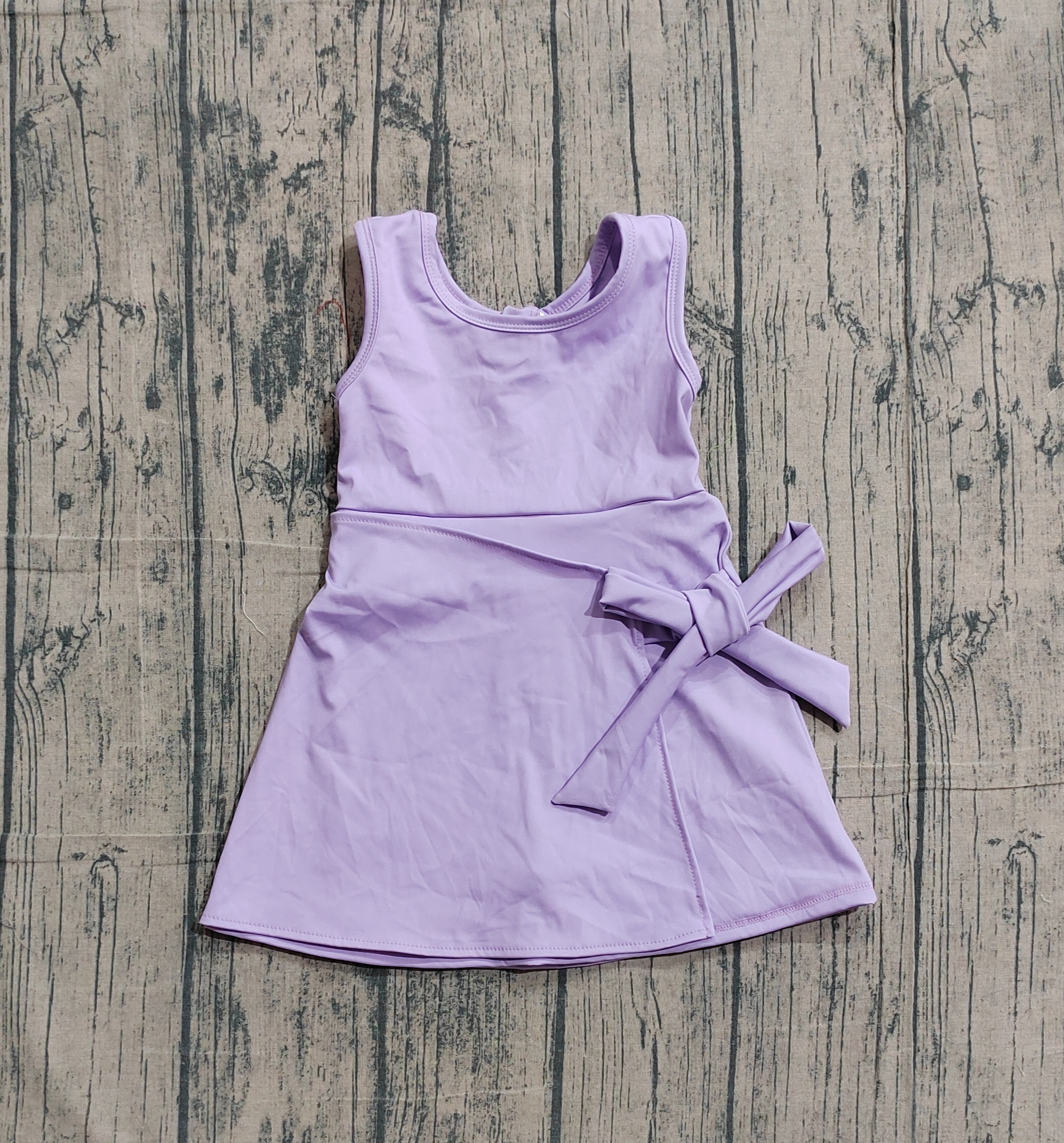 GSD3881 pre-order toddler clothes purple print girl yoga summer dress-real pic 2026.3.20 