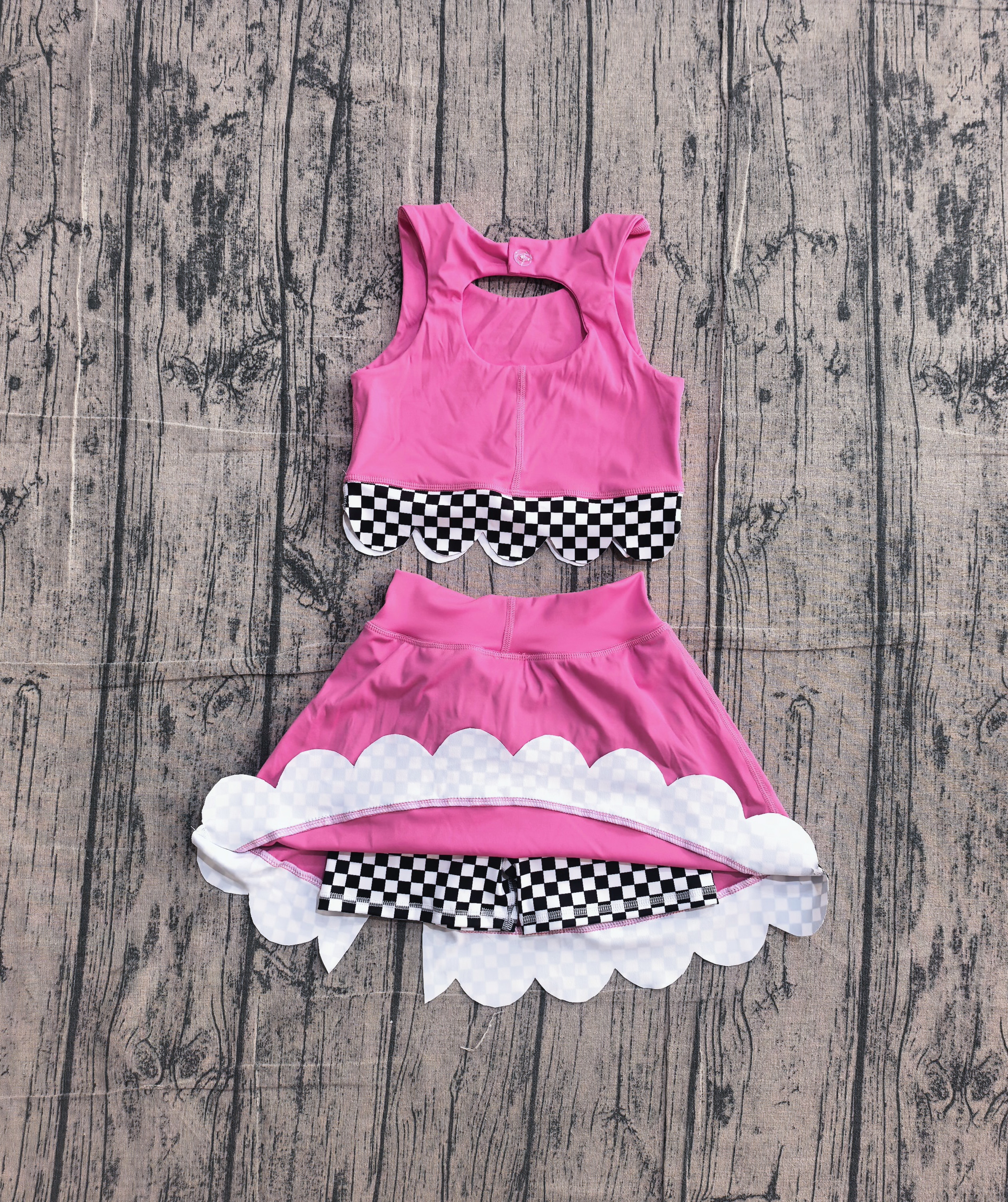 GSD3926 pre-order toddler clothes pink print girl yoga summer set-real pic 2026.4.9 