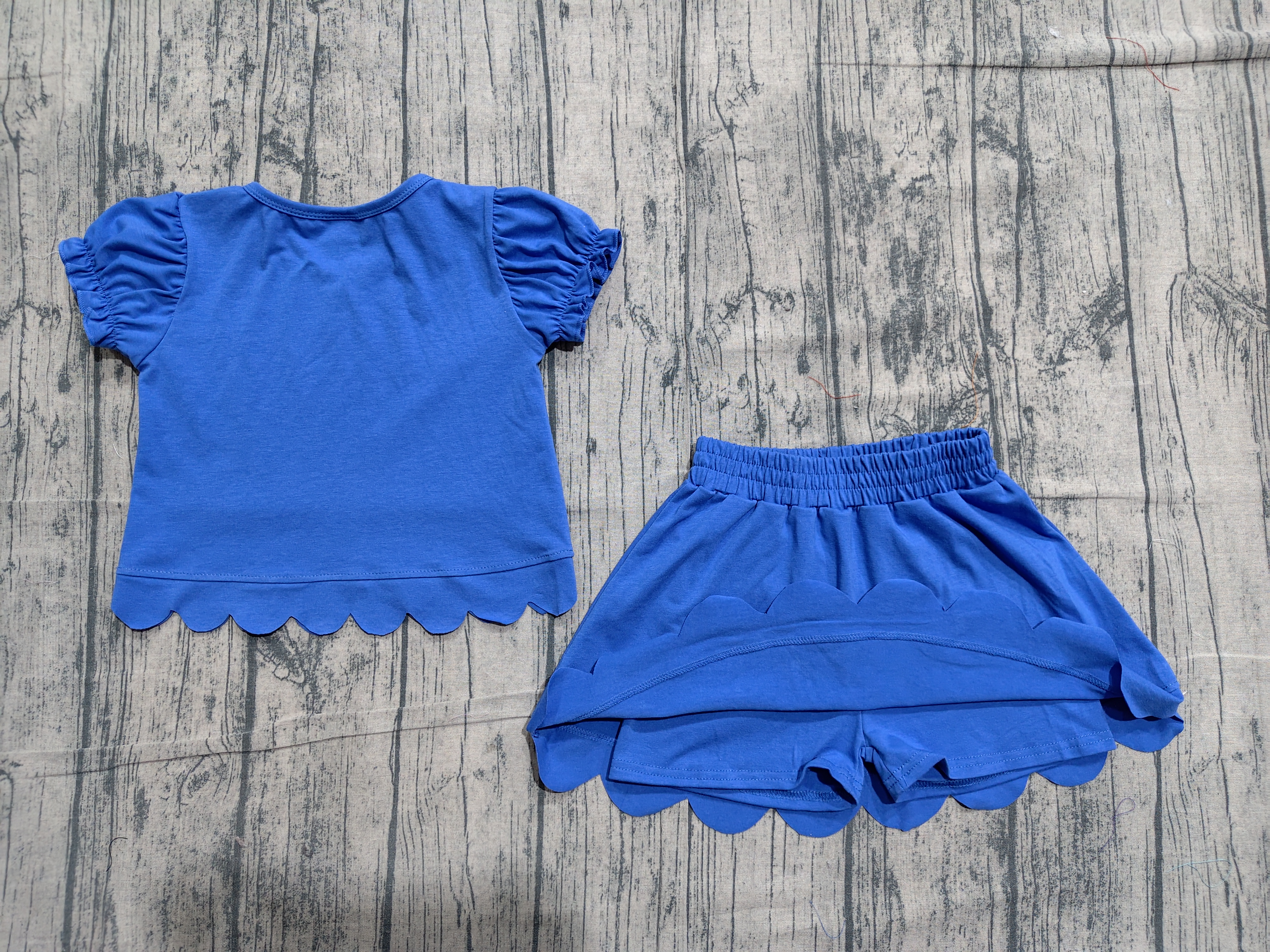 GSD3937 pre-order toddler clothes blue print girl summer short skirt set-real pic 2026.4.24 