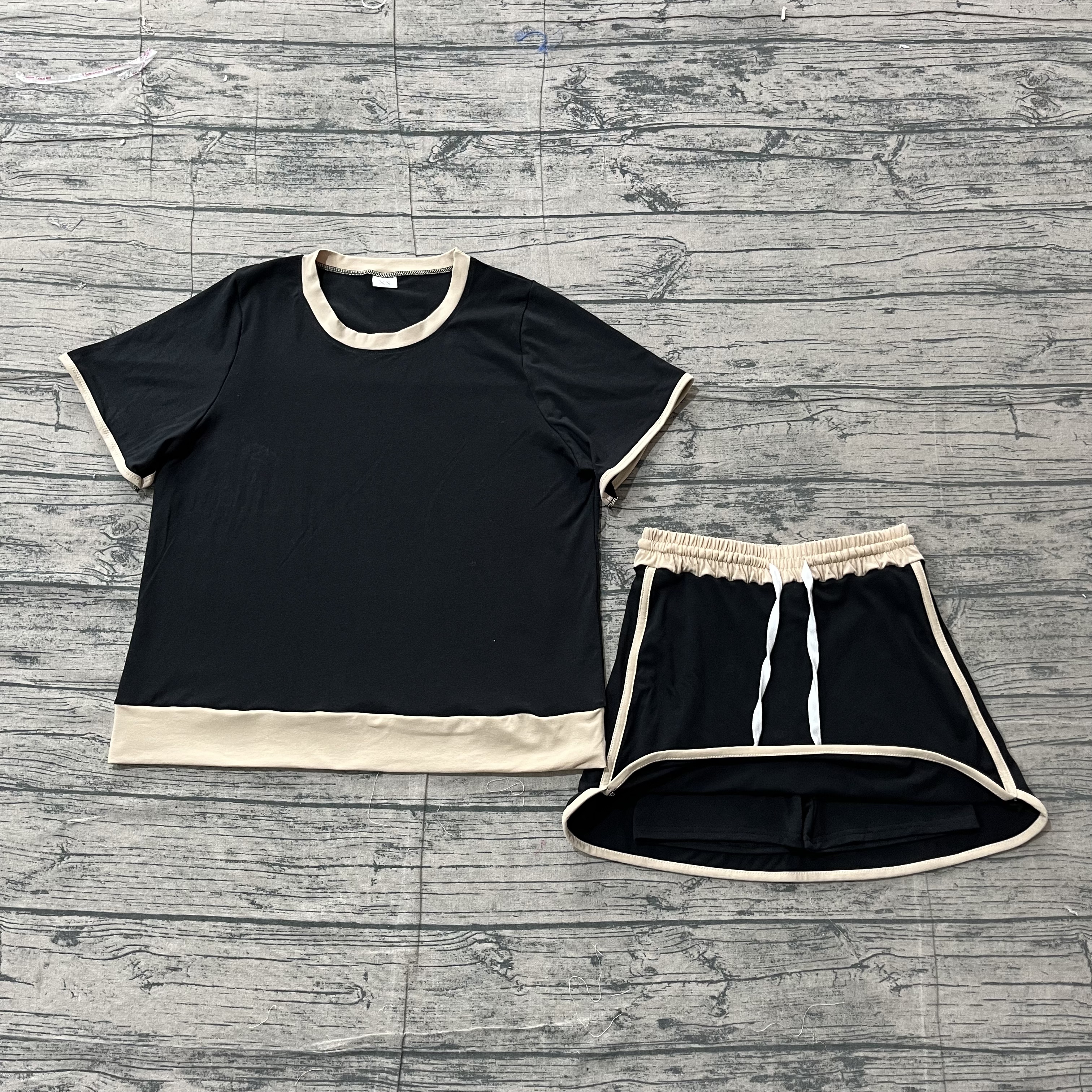 GSD3954 pre-order adult pajamas black print adult women yoga summer set-real pic 2026.3.27 