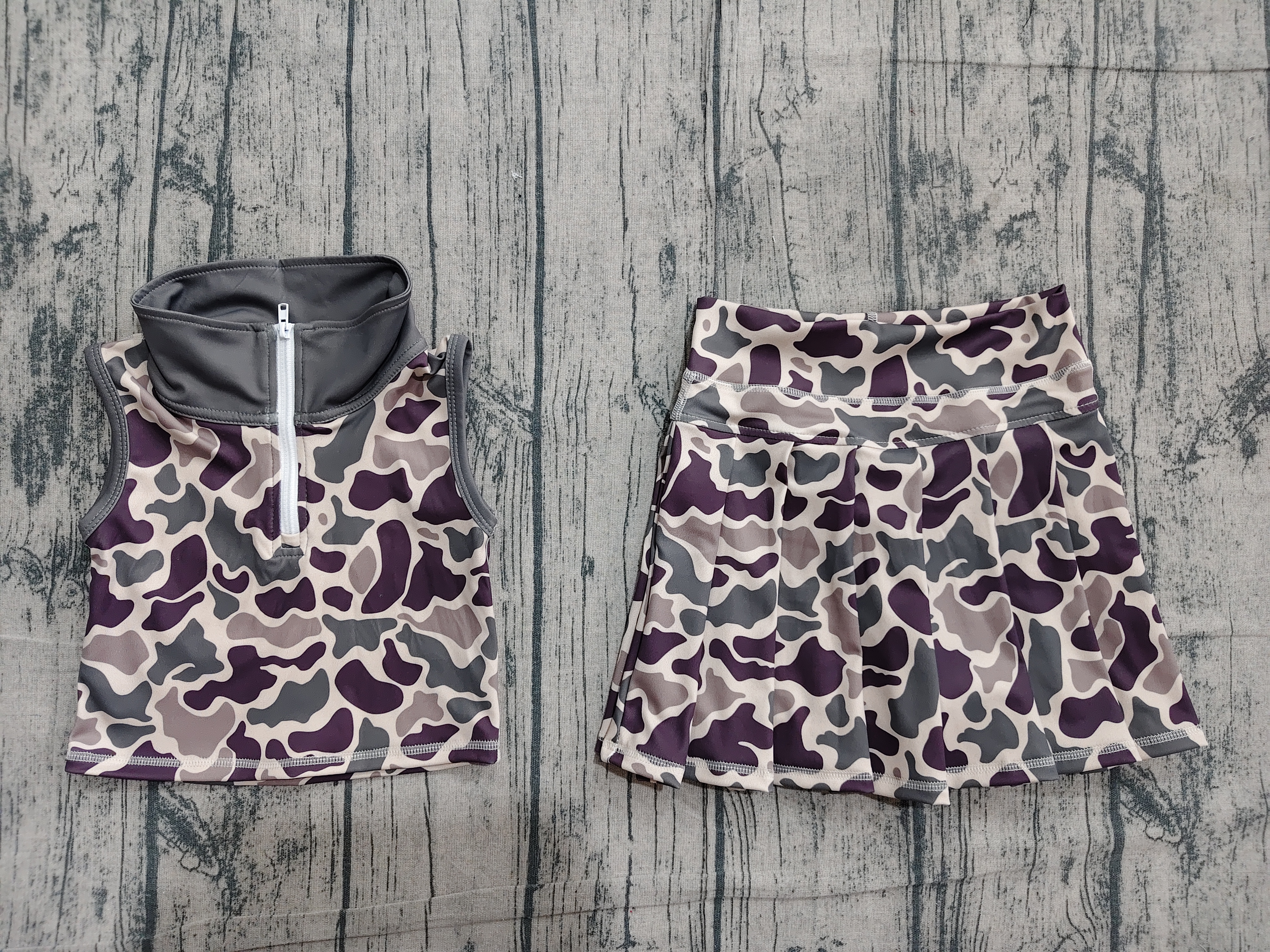 GSD3969 pre-order toddler clothes camo print girl summer yoga set-real pic 2026.4.12 