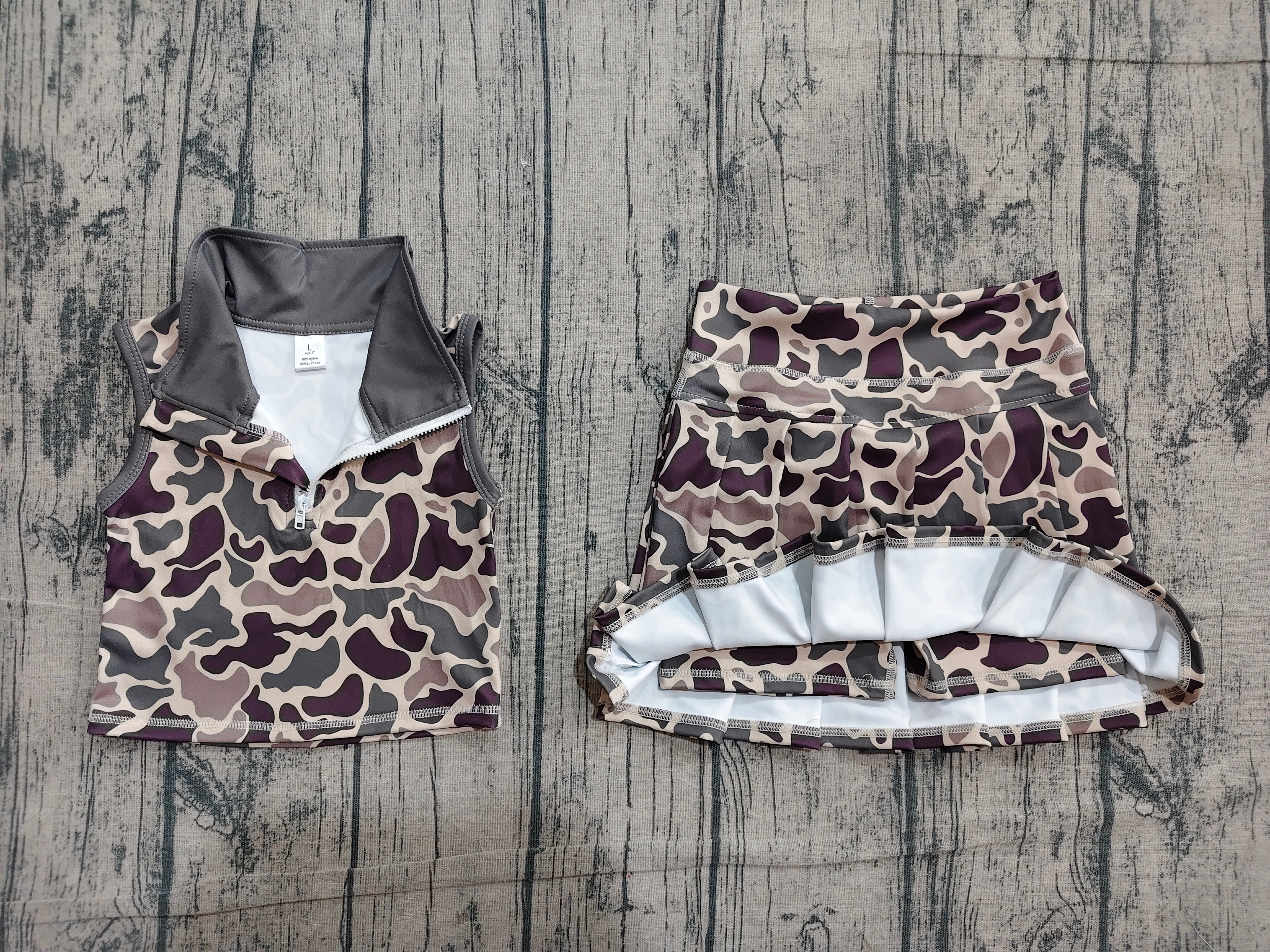 GSD3969 pre-order toddler clothes camo print girl summer yoga set-real pic 2026.4.12 