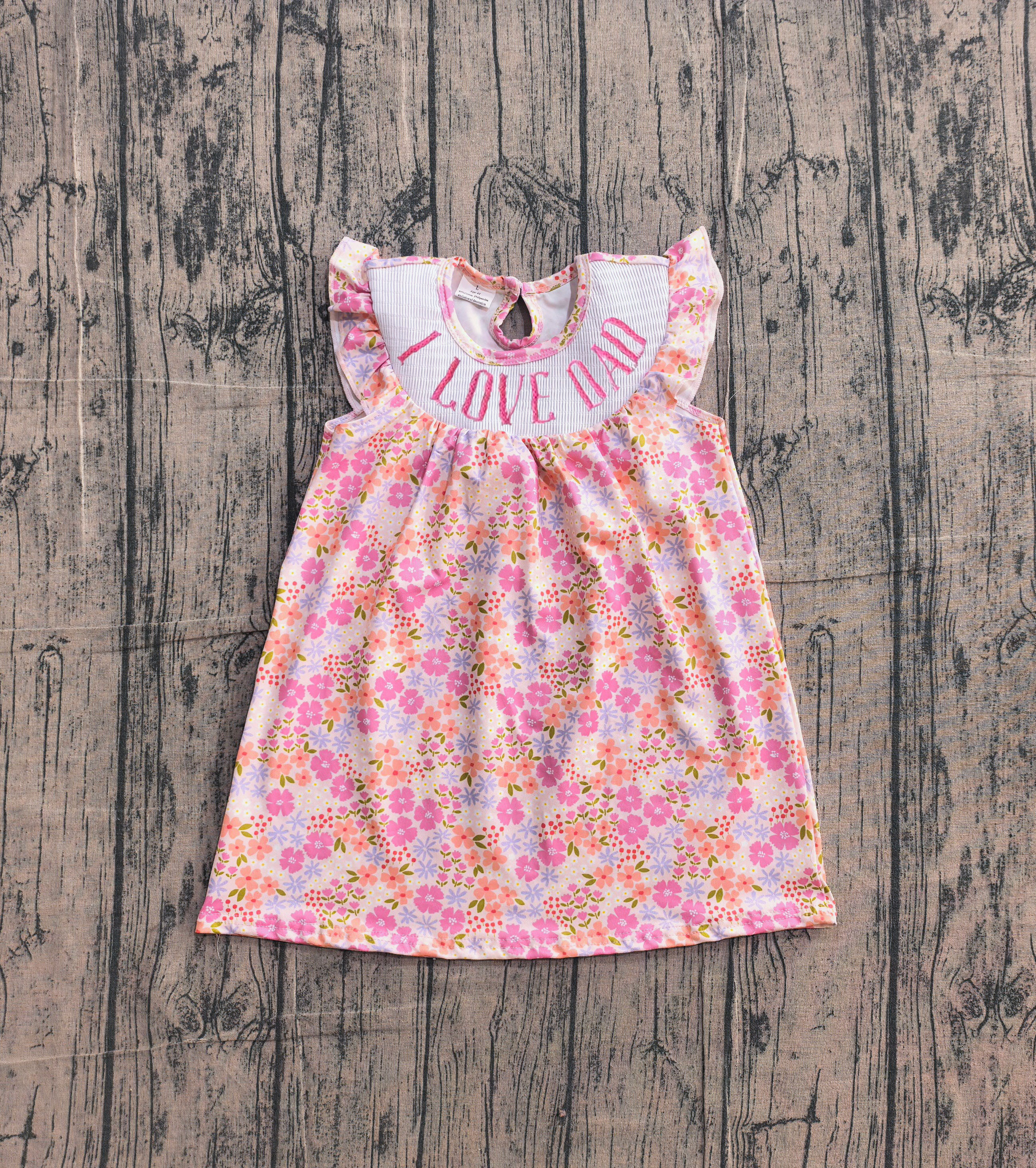 GSD3986 pre-order toddler clothes I love dad print girl summer dress-real pic 2026.4.9 