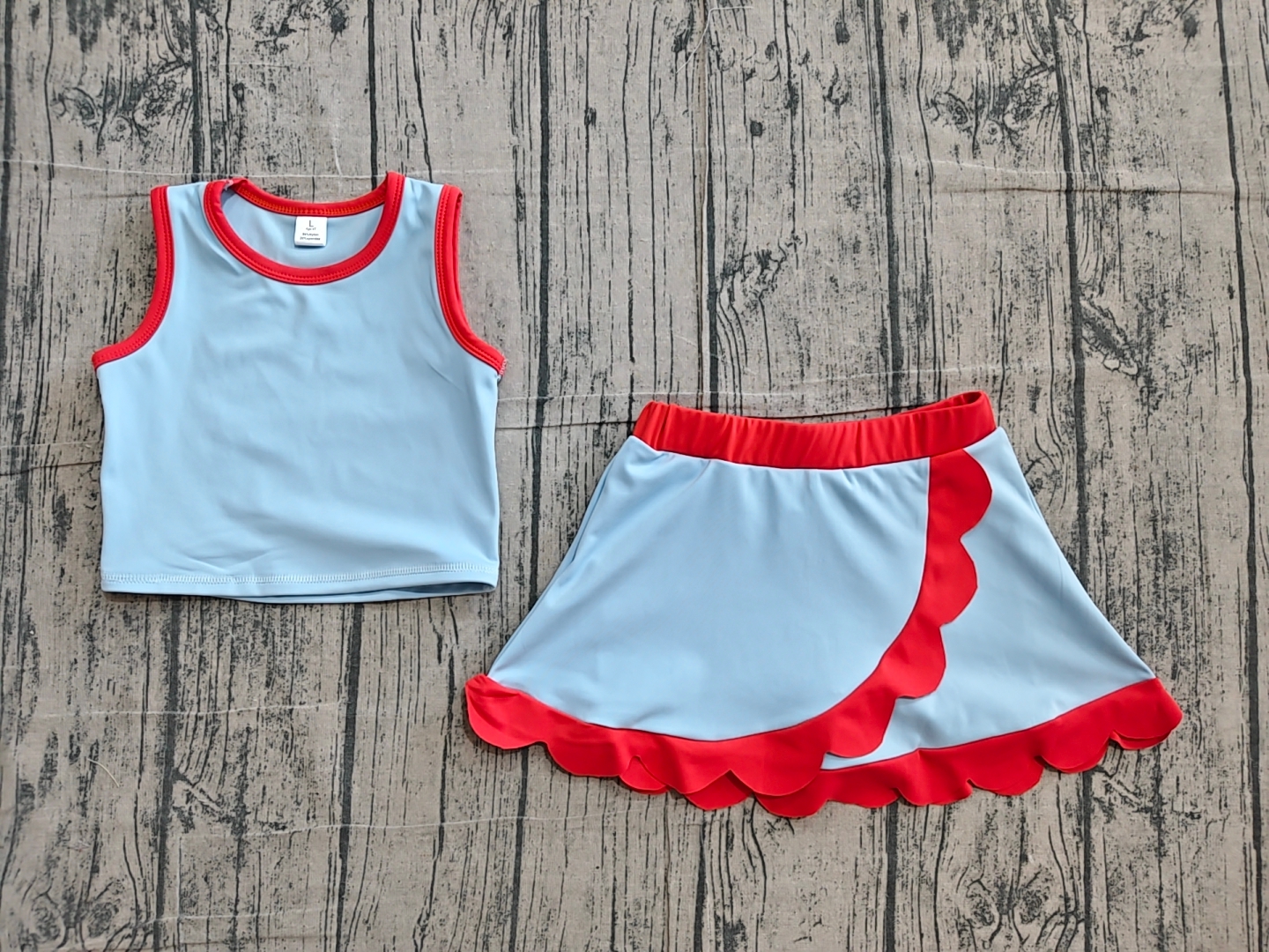 GSD4020 pre-order toddler clothes blue print girl summer yoga set-real pic 2026.5.9 