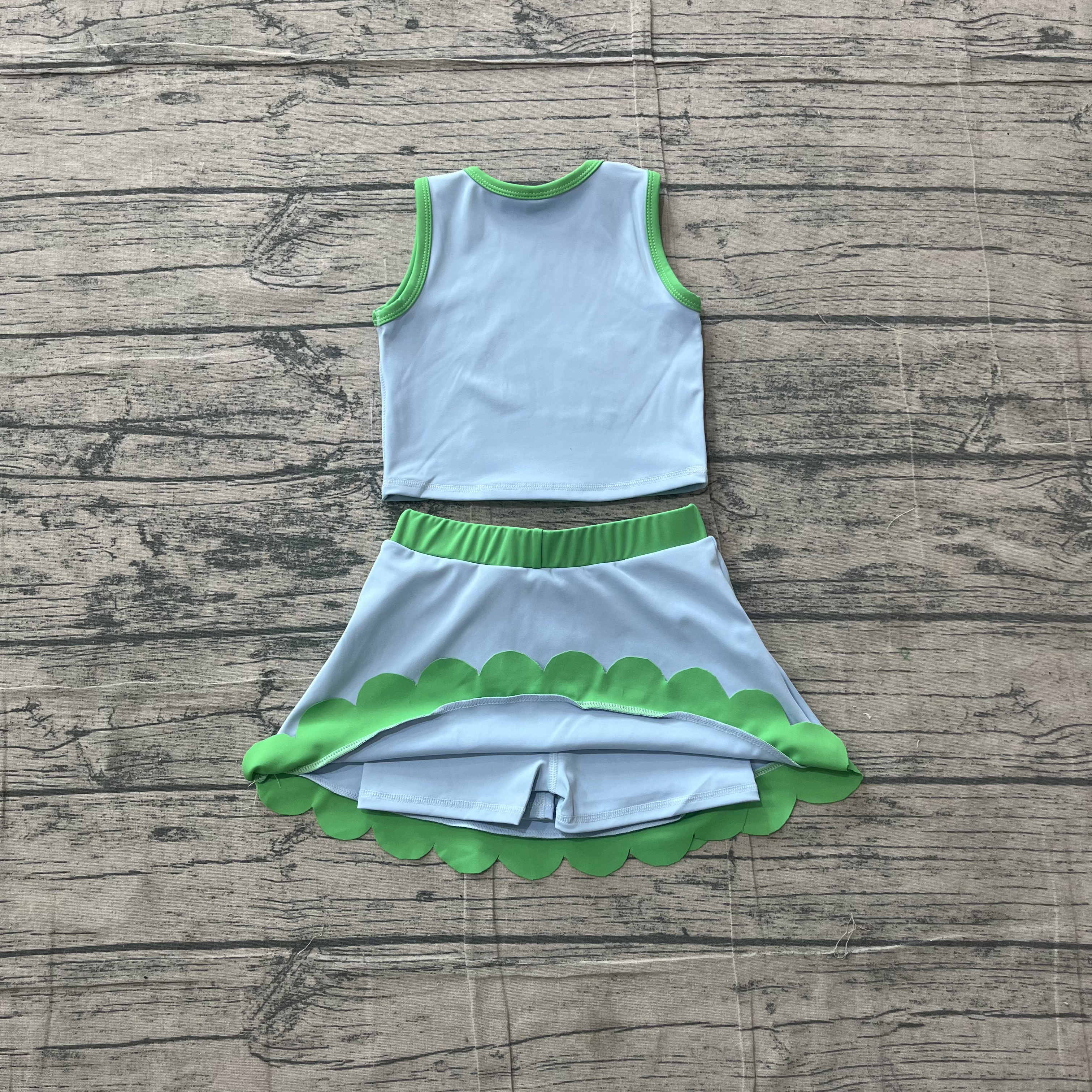 GSD4021 pre-order toddler clothes blue print girl summer yoga set-real pic 2026.5.5