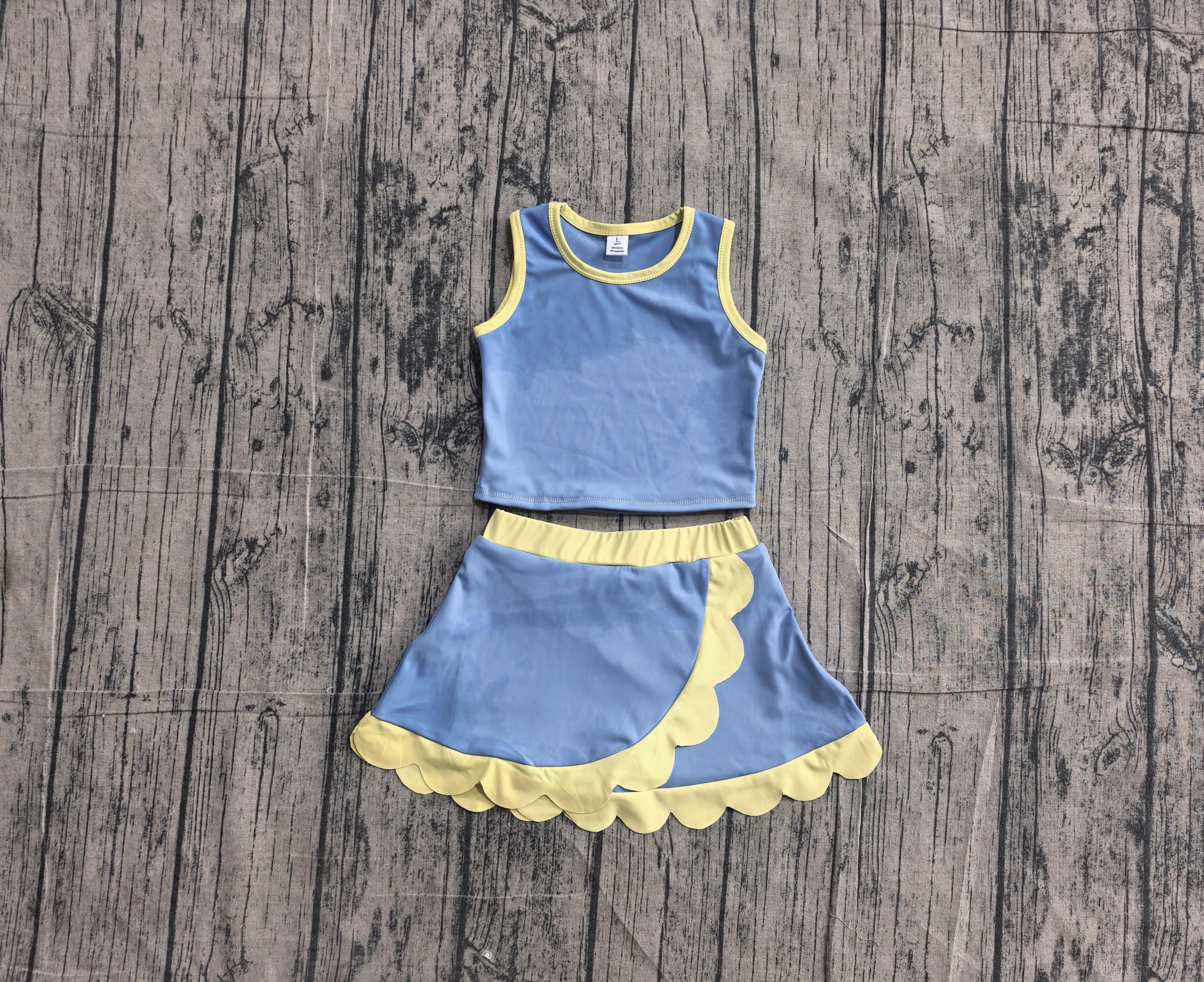 GSD4022 pre-order toddler clothes blue print girl summer yoga set-real pic 2026.5.13 
