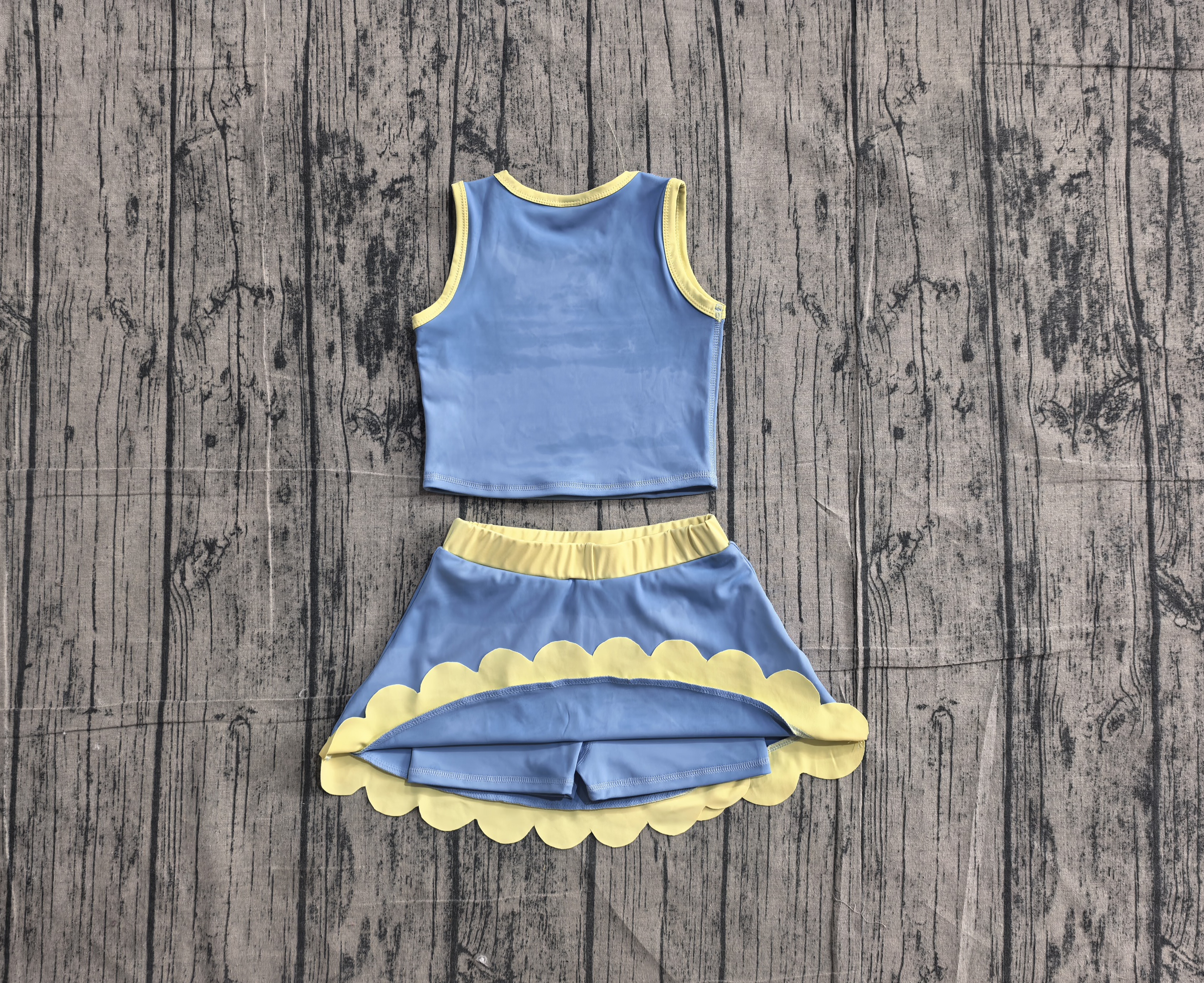 GSD4022 pre-order toddler clothes blue print girl summer yoga set-real pic 2026.5.13 