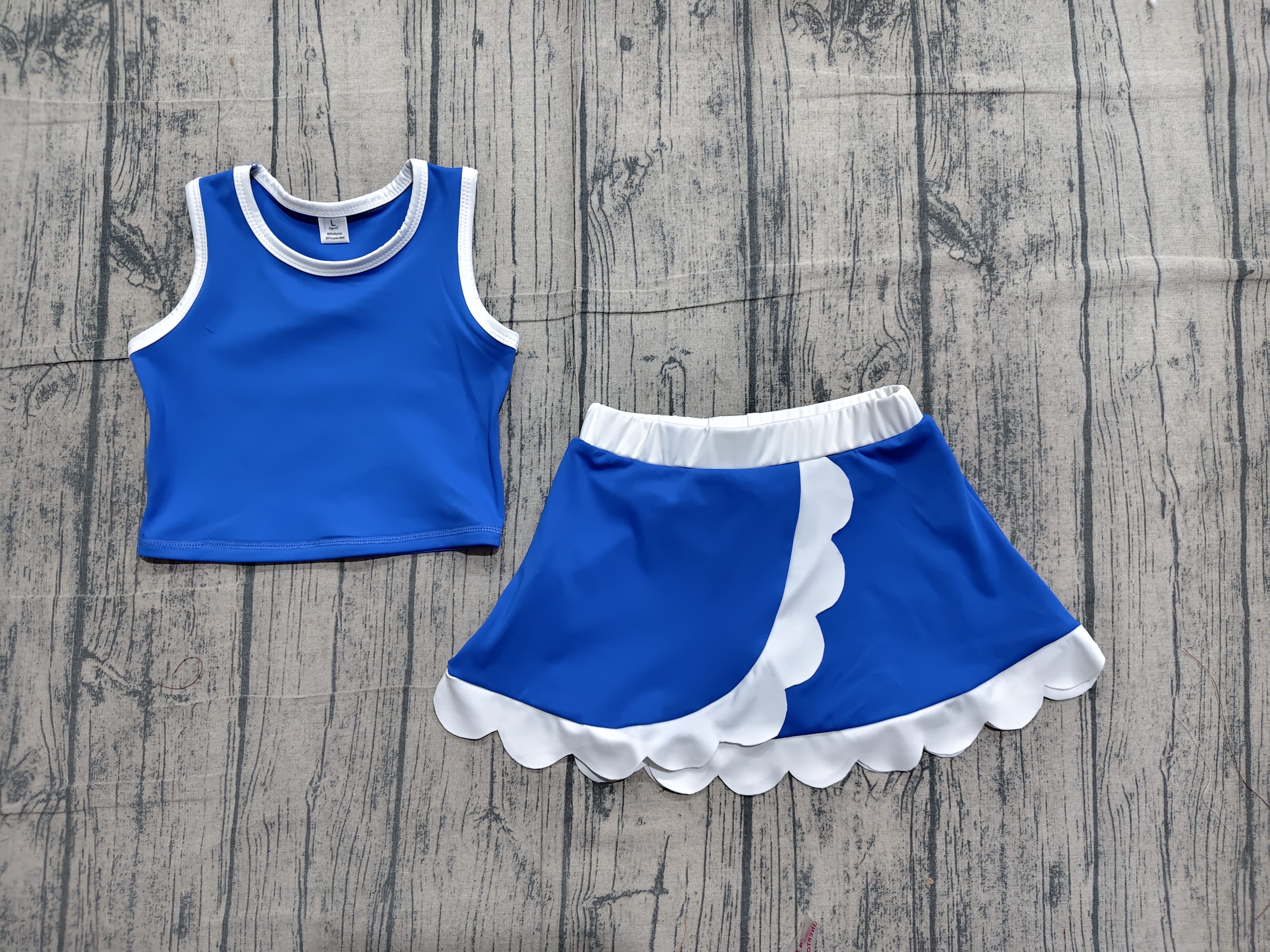 GSD4023 pre-order toddler clothes blue print girl summer yoga set-real pic 2026.4.23 