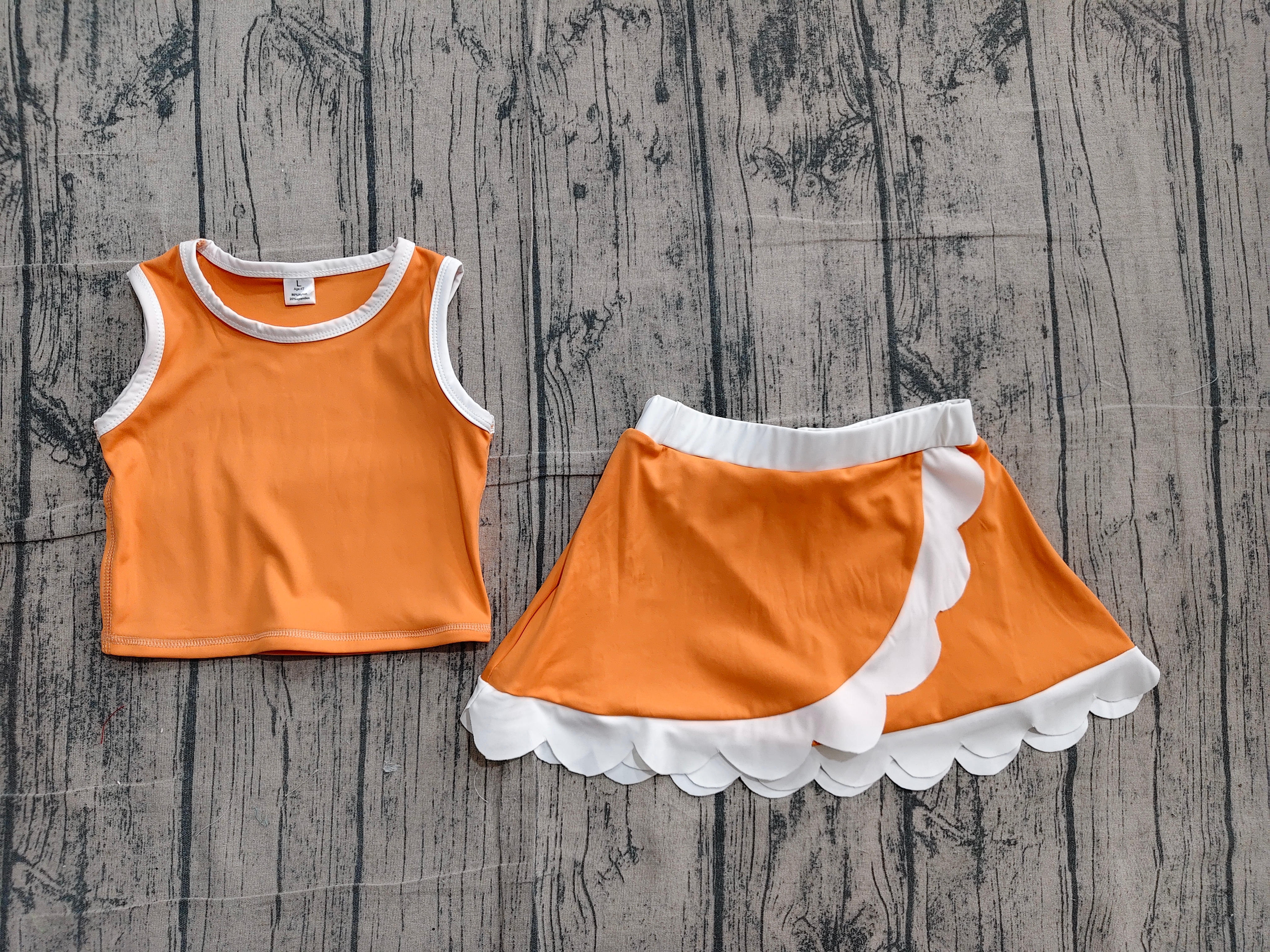 GSD4033 pre-order toddler clothes orange print girl summer yoga set-real pic 2026.4.30 