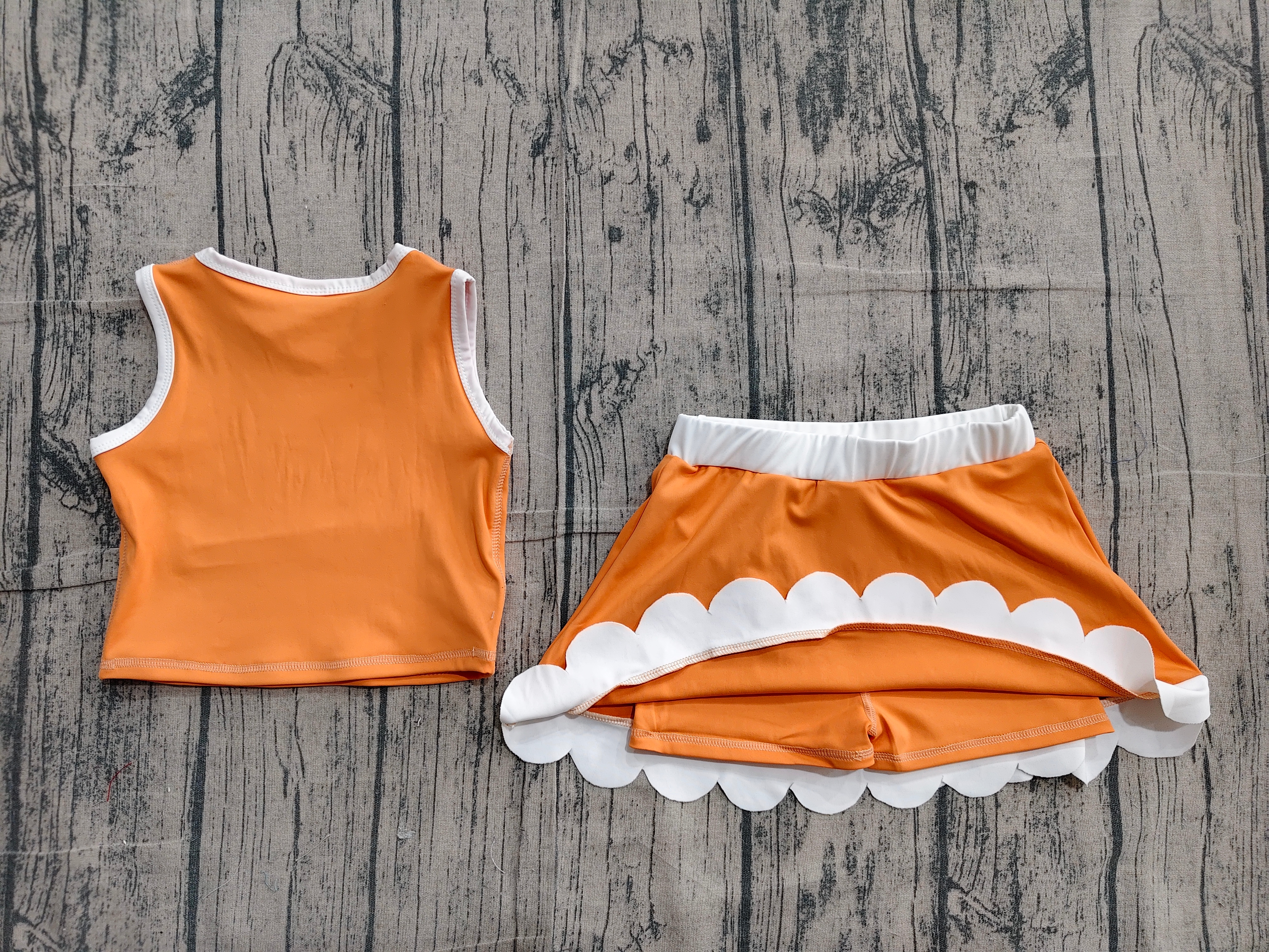 GSD4033 pre-order toddler clothes orange print girl summer yoga set-real pic 2026.4.30 