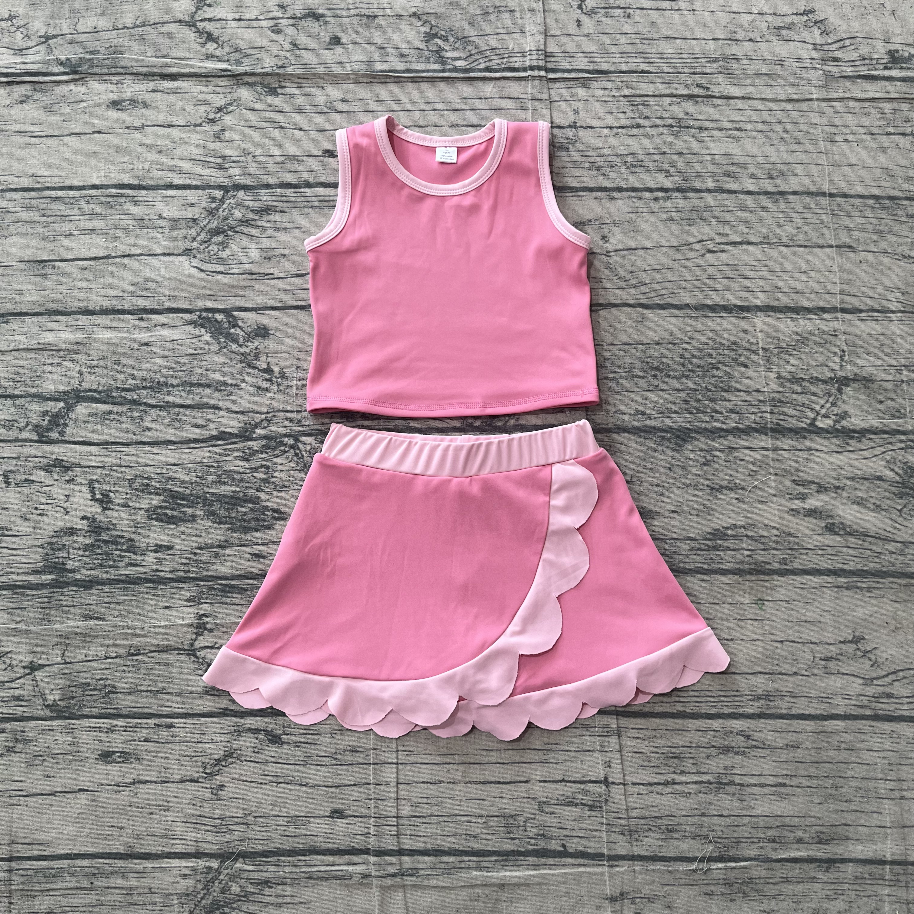 GSD4063 pre-order toddler clothes pink print girl summer yoga set-real pic 2026.5.5 
