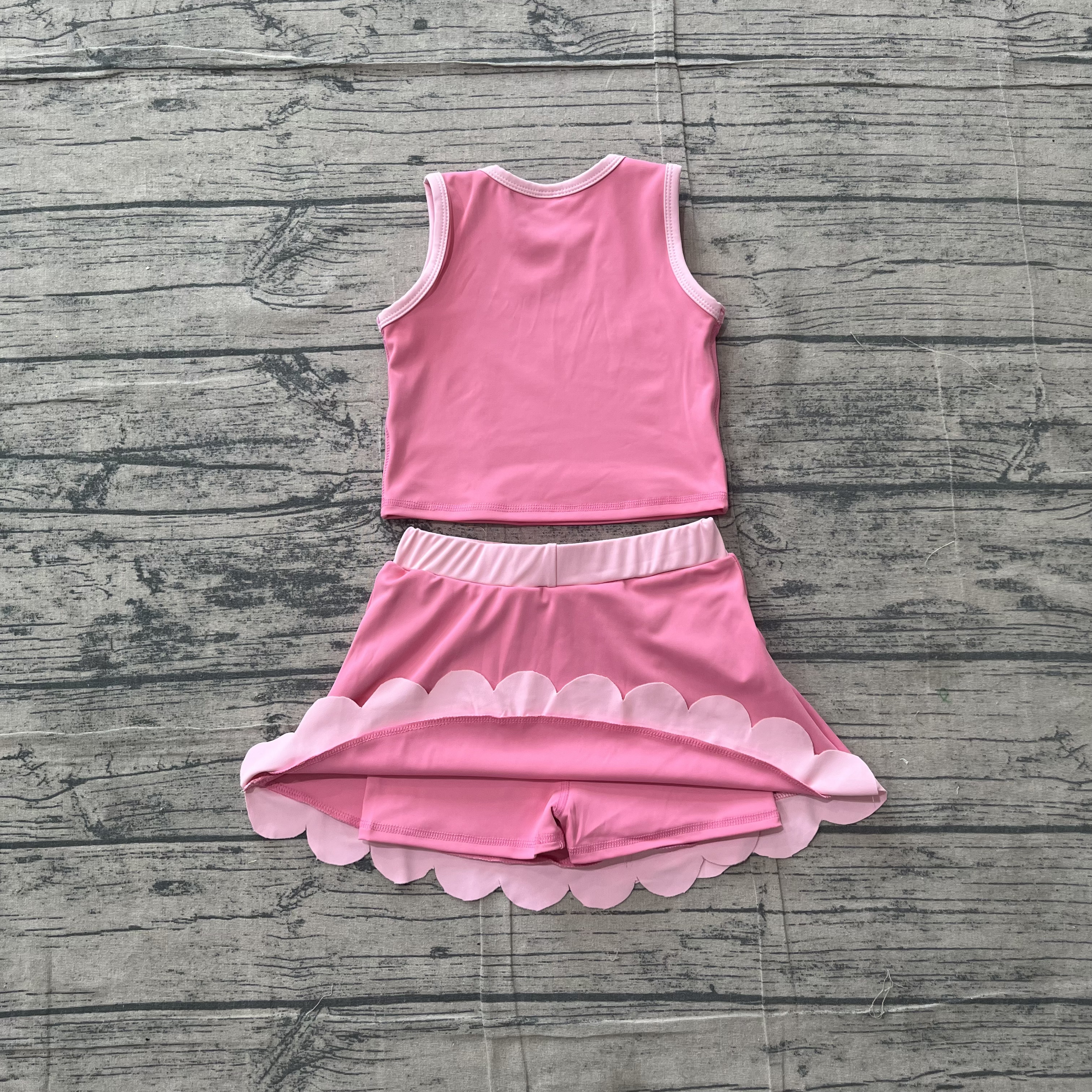 GSD4063 pre-order toddler clothes pink print girl summer yoga set-real pic 2026.5.5 