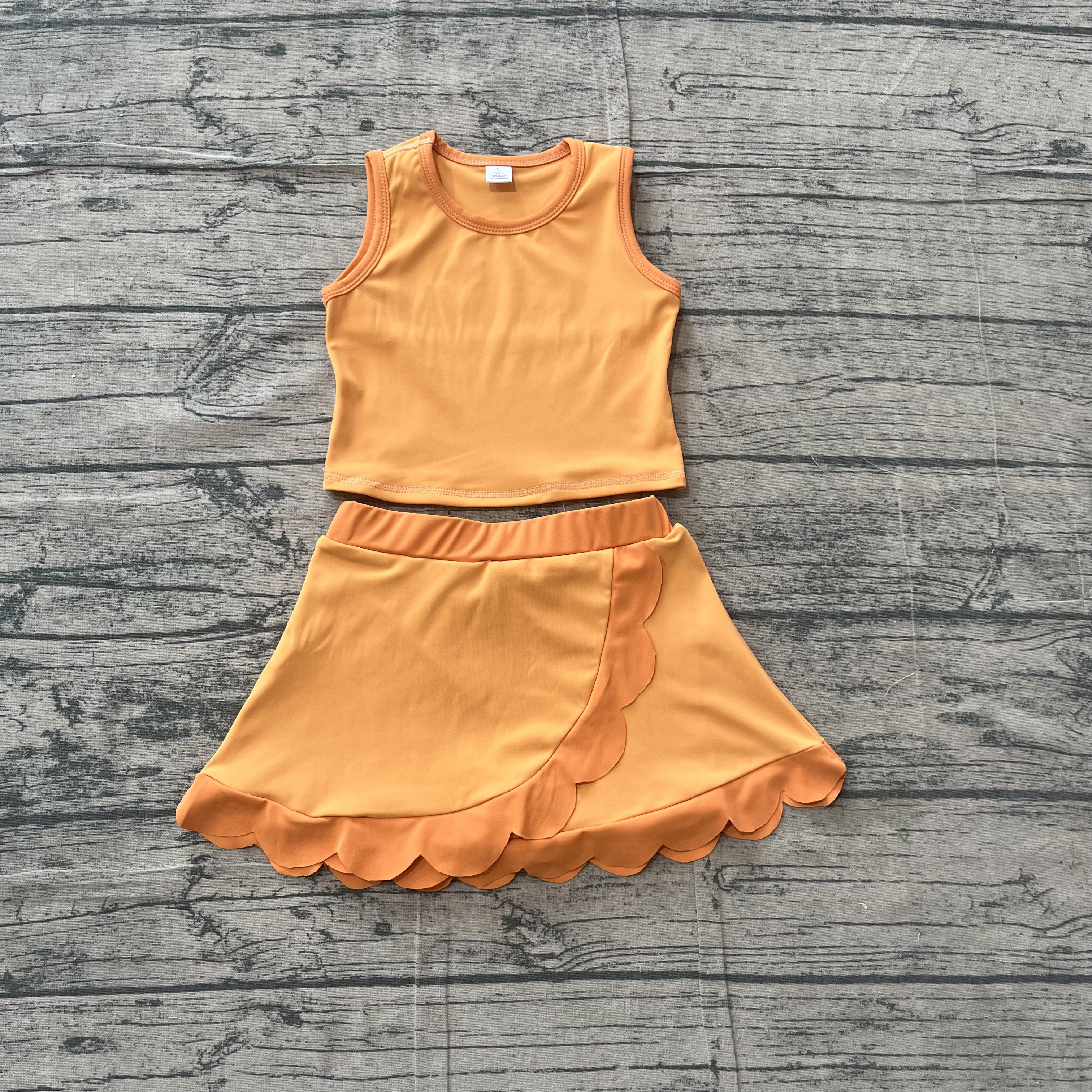 GSD4081 pre-order toddler clothes orange print girl summer yoga set-real pic 2026.5.5 
