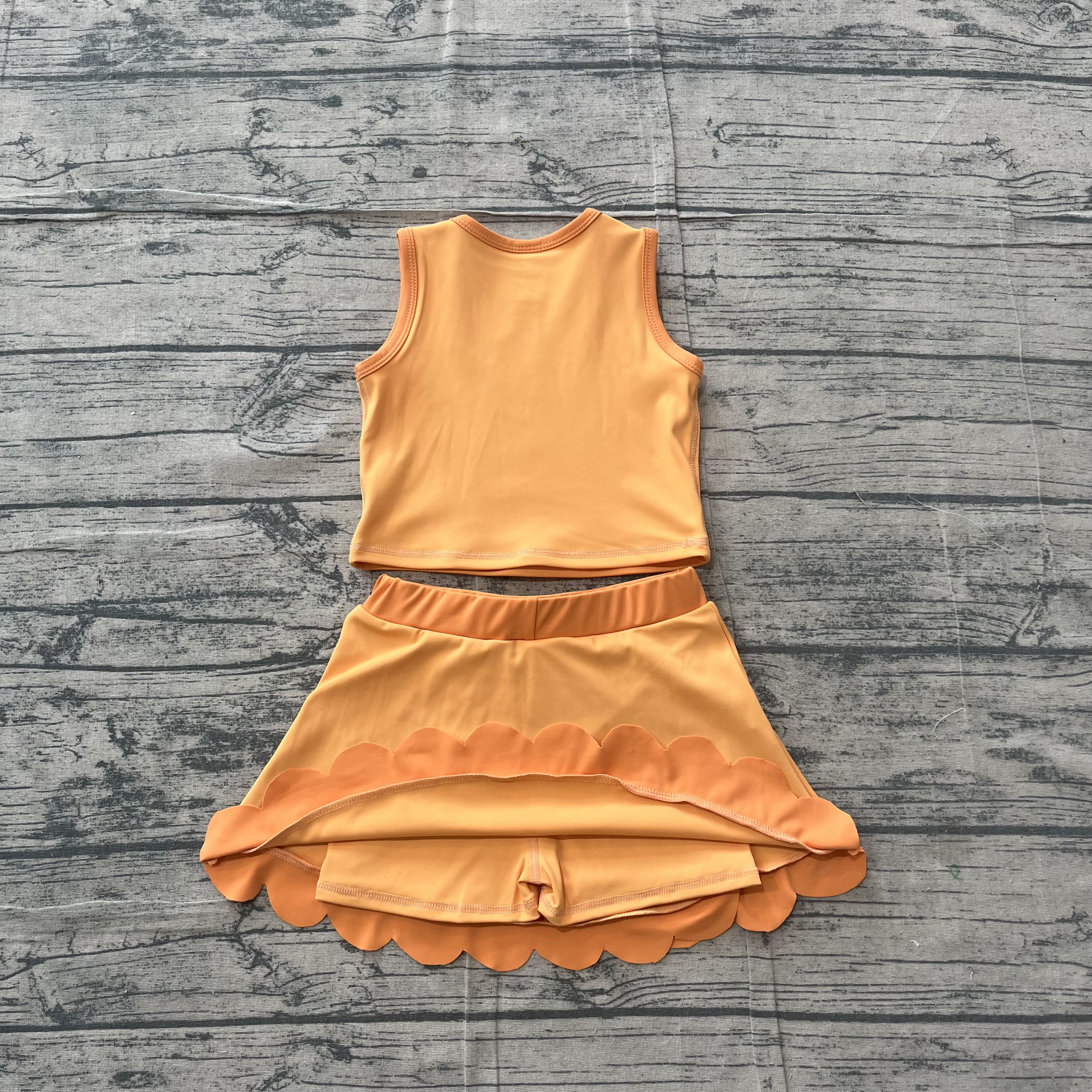 GSD4081 pre-order toddler clothes orange print girl summer yoga set-real pic 2026.5.5 